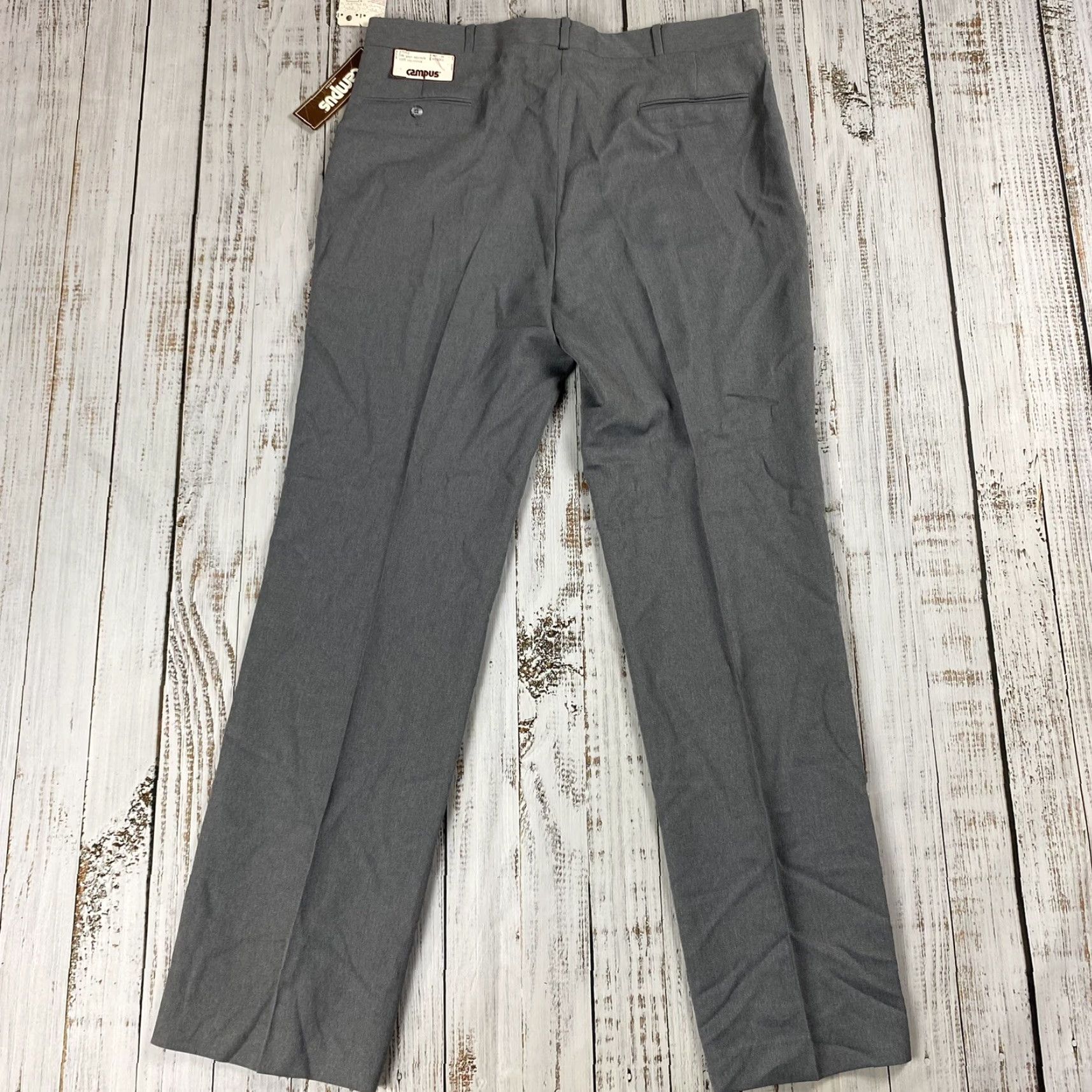 Vintage VINTAGE Campus Dress Pants Gray Heather Polyester Made in USA 40x34 Mens Pants Size US 40 / EU 56 - 7 Thumbnail