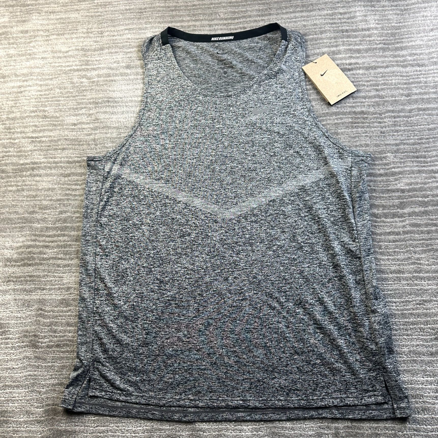 Nike NEW Nike Shirt Mens Medium Gray Rise 365 Tank Top Gym Training Marathon Dri Fit Size US M / EU 48-50 / 2 - 2 Thumbnail