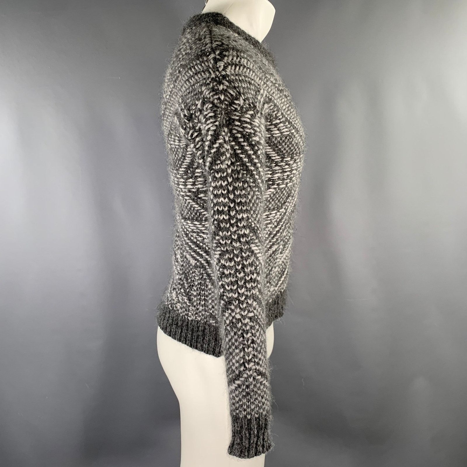 Les Hommes LES HOMMES Light Grey Angora Blend Crew-Neck Sweater S Size US S / EU 44-46 / 1 - 3 Thumbnail