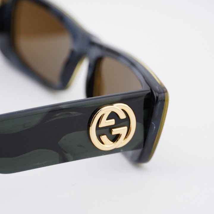 Gucci Gucci GG0516S 014 Sunglasses Military Green and Black Havana Size ONE SIZE - 8 Thumbnail