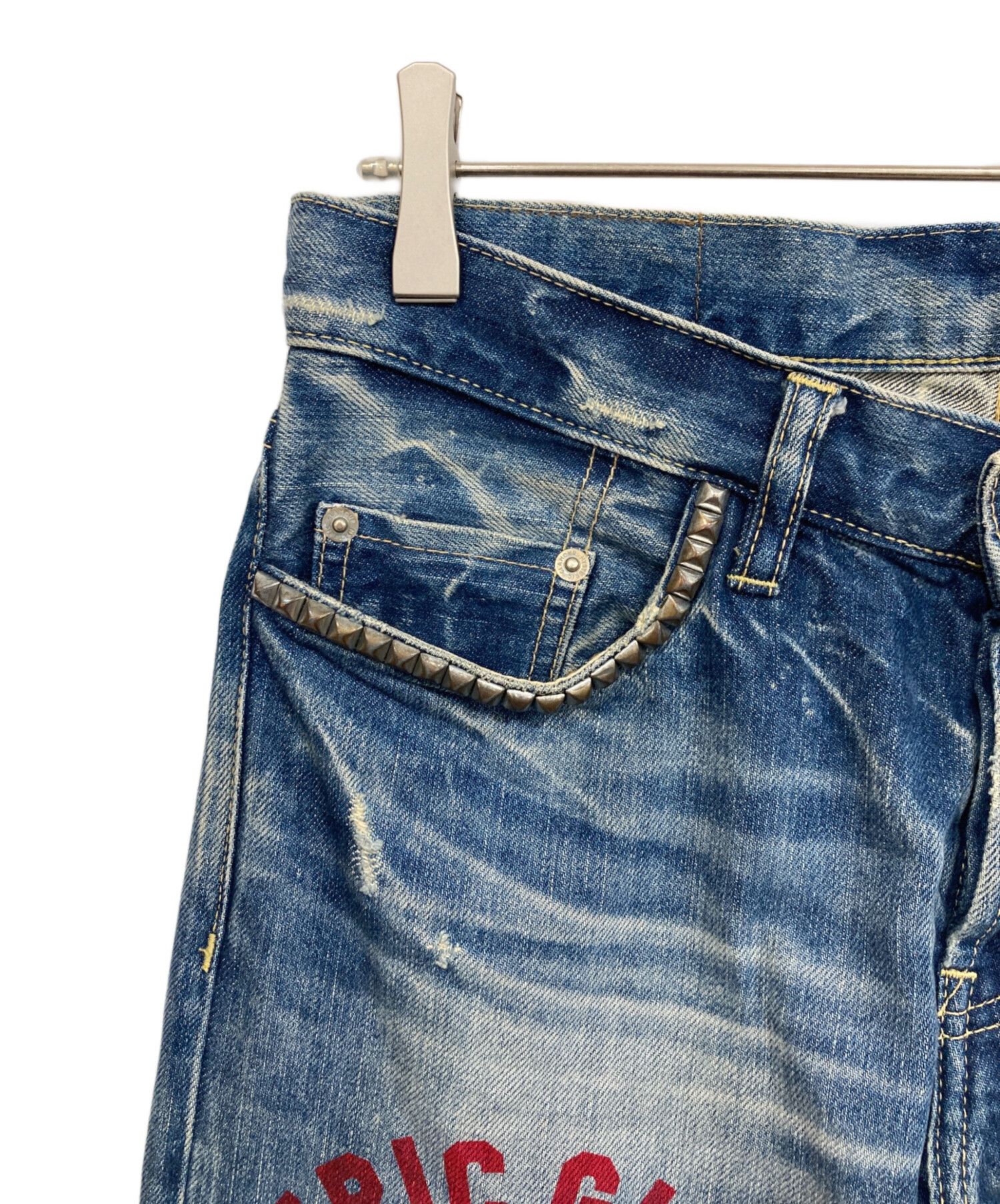 Hysteric Glamour Hysteric Glamour Printed/ Studded Denim Pants Indigo 29 Size US 31 - 6 Thumbnail