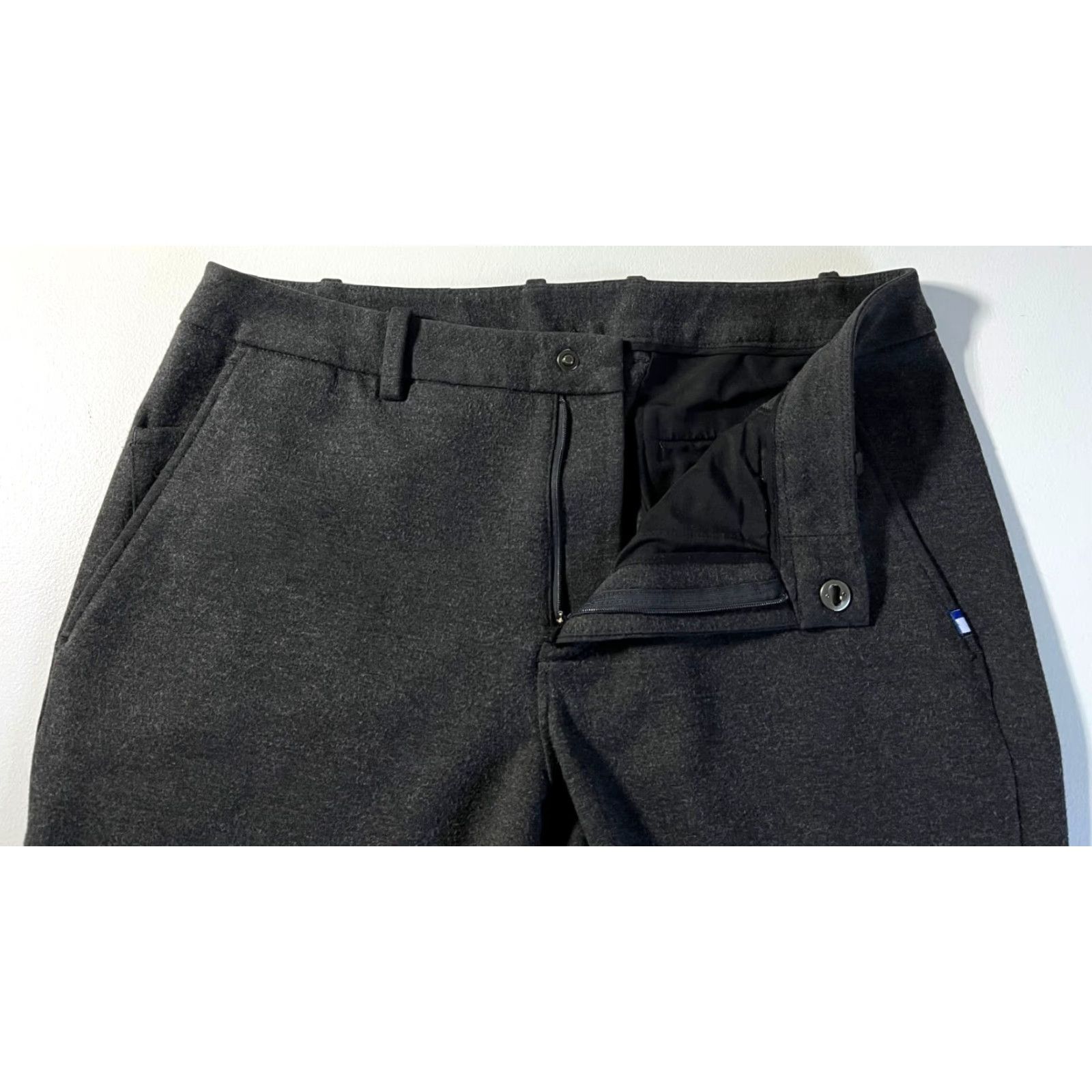 Vintage Kit and Ace Men's Chino Pants Rayon Blend Stretch Gray 34 Inseam 29.5 in Flat Front Belt Loops Casual City Preppy Mens Size US 34 / EU 50 - 6 Thumbnail