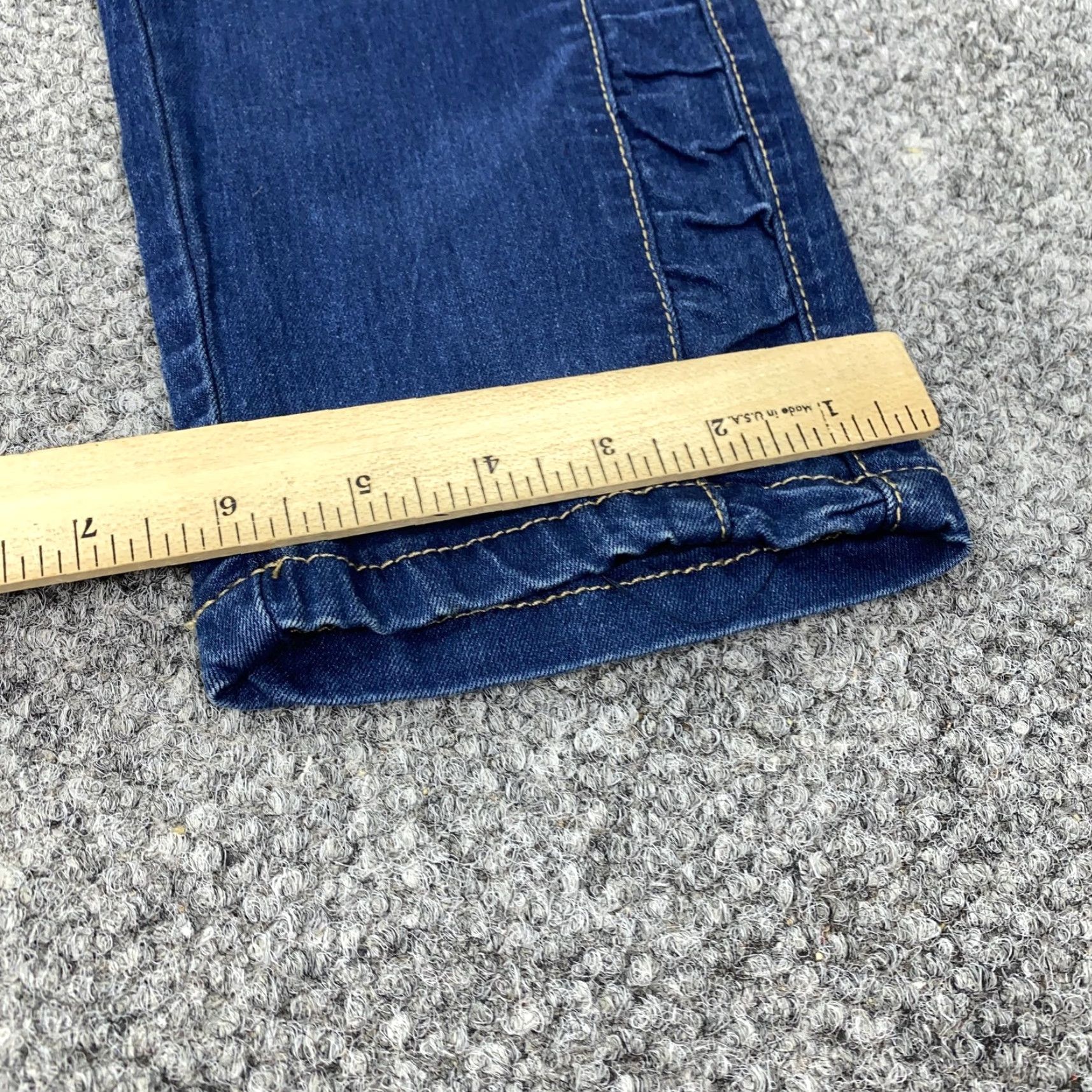 Vintage Novica Jeans Womens 14 Blue Jegging Skinny Stretch Denim Ruffle Side Trim Pants Size 36" / US 14 / IT 50 - 6 Thumbnail