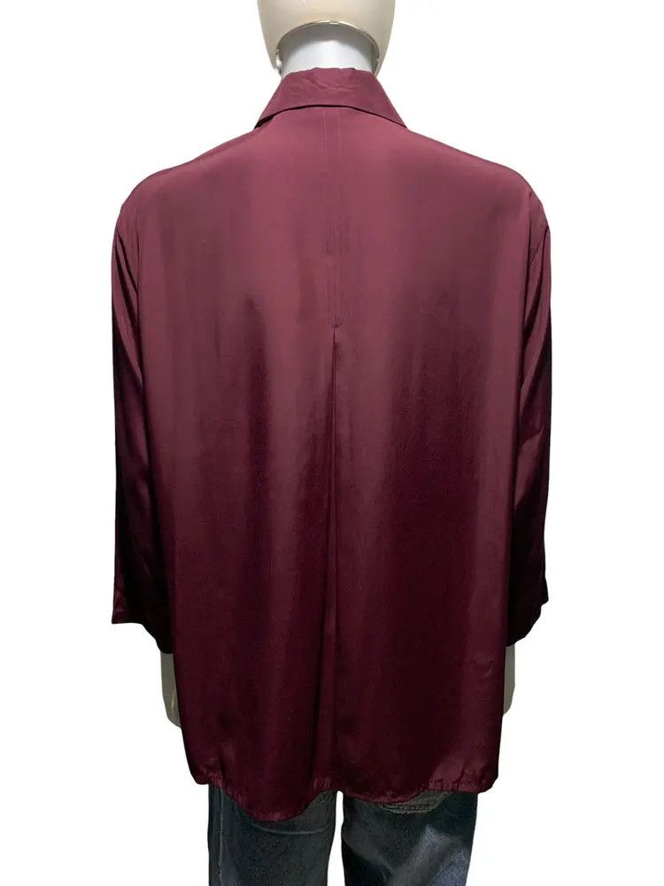 Yohji Yamamoto Yohji Yamamoto Y' s shawl collar rayon over shirt maroon Size US L / EU 52-54 / 3 - 9 Thumbnail