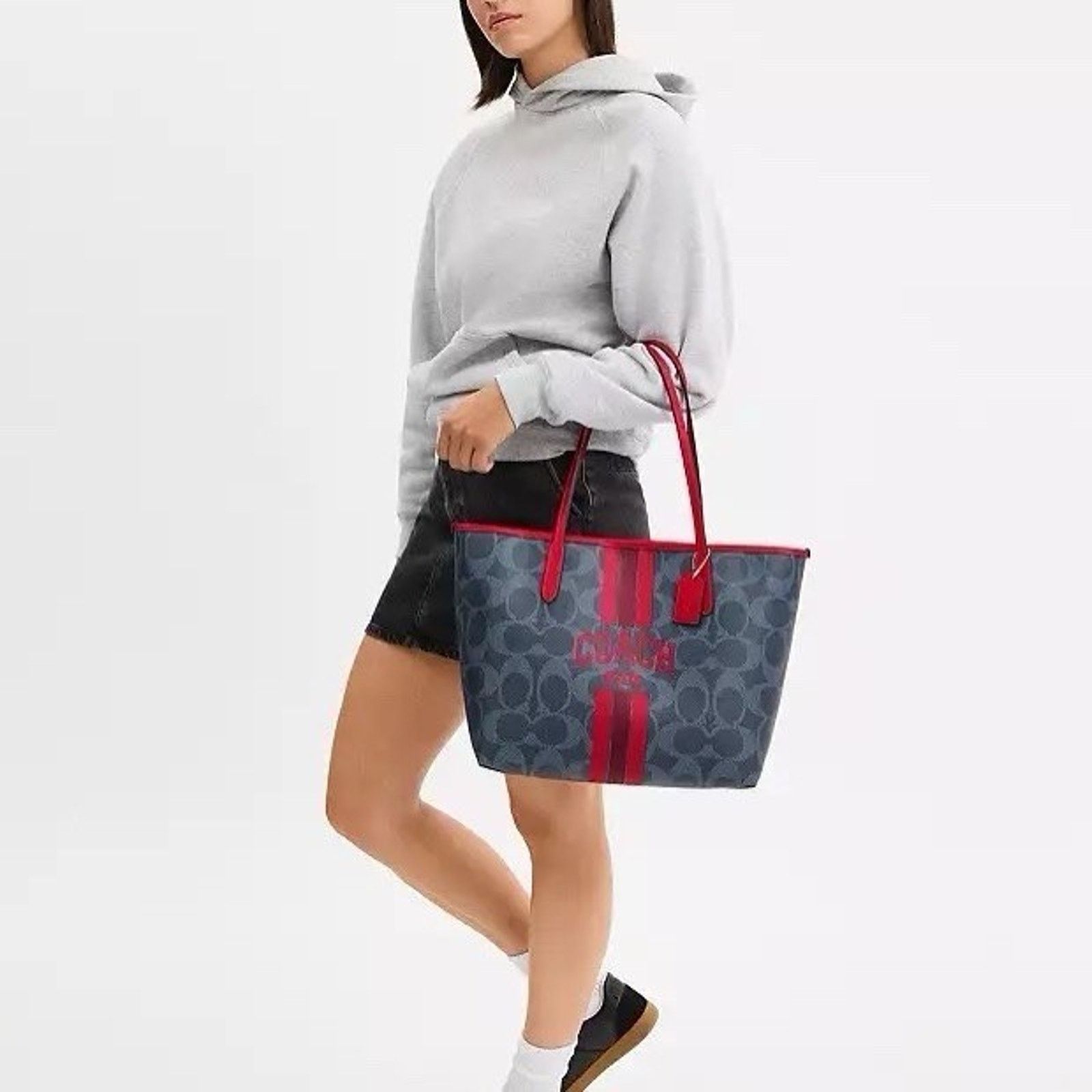 Coach NWT COACH City Tote Bag Signature Canvas CBI79 Bold Red Size ONE SIZE - 6 Thumbnail