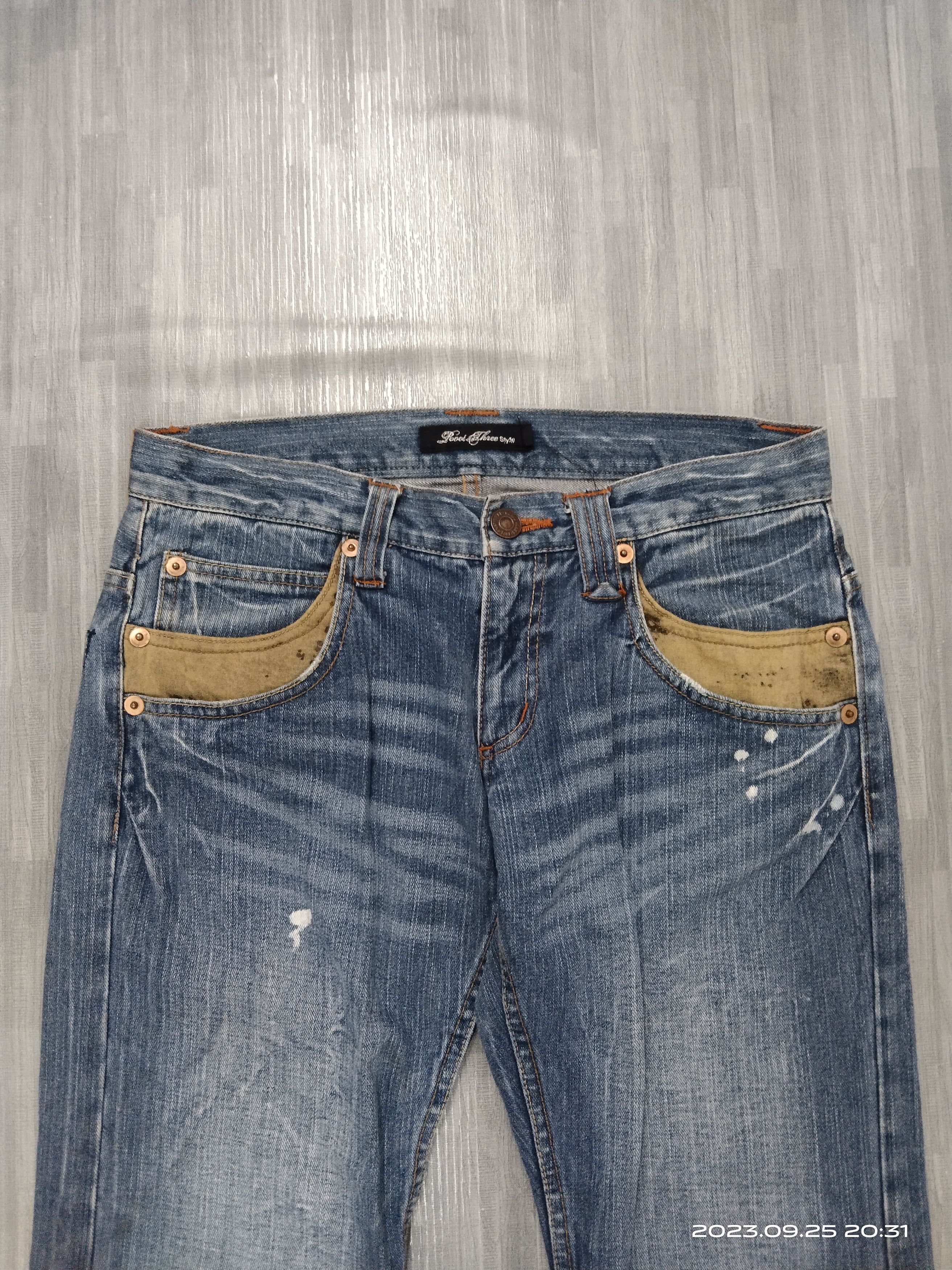 Japanese Brand TWIST FLARE SICK ROOT THREE DENIM PANTS Size US 30 / EU 46 - 4 Thumbnail