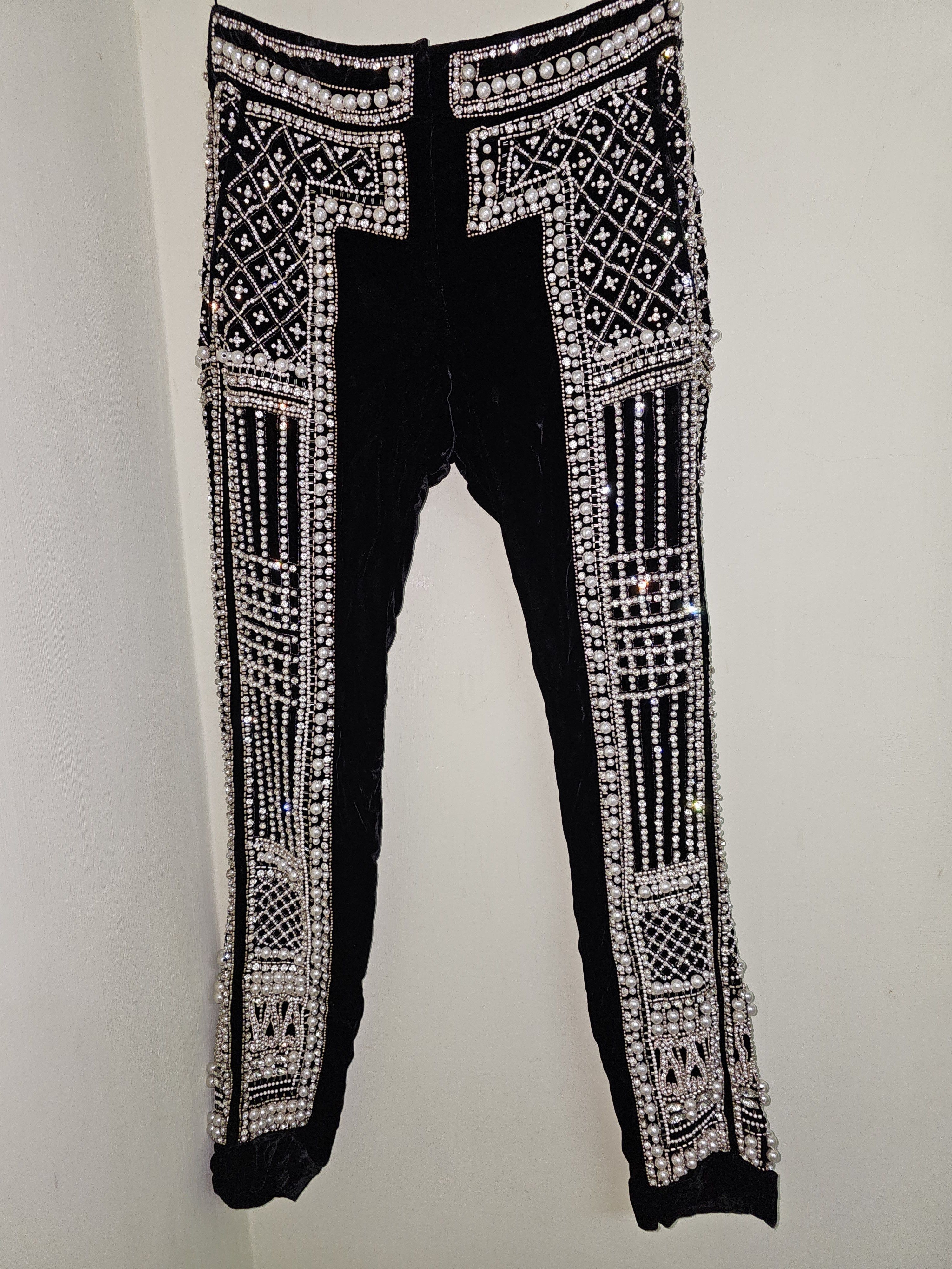 Balmain Balmain super rare 12FW baroque pearl embellished pants Size 30" / US 8 / IT 44 - 1 Thumbnail