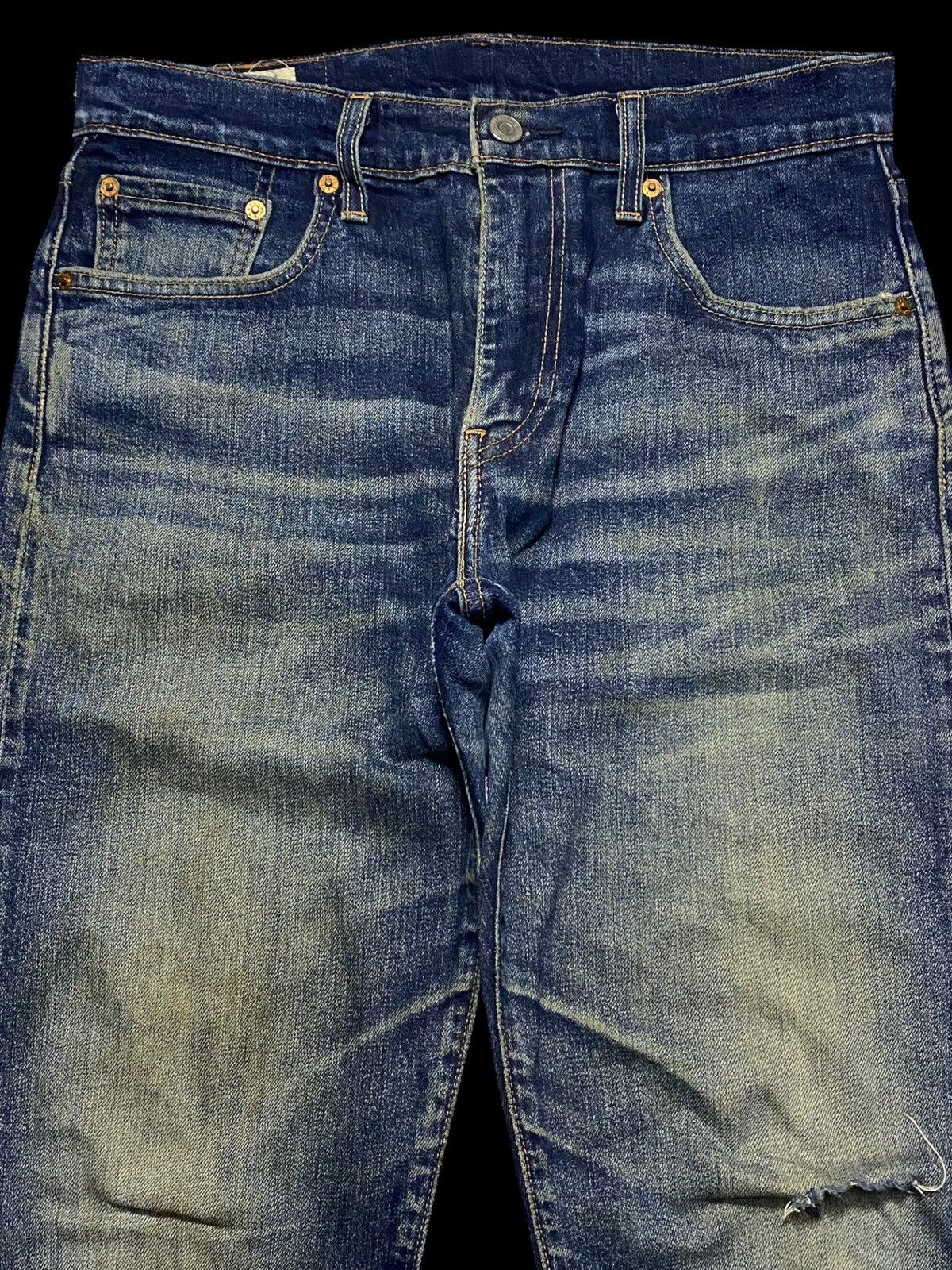 Levi's Vintage Clothing Levis 502 Y2K Big E Blue Wash Distressed Slim Fit Jeans Size US 31 - 3 Thumbnail