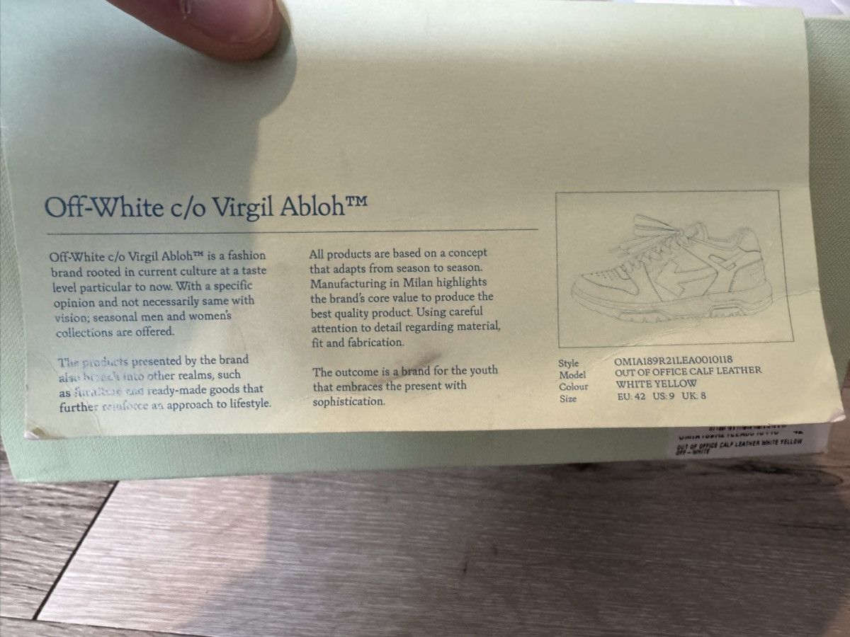 Off-White Off-White Out of Office White/Yellow Size US 9 / EU 42 - 8 Thumbnail