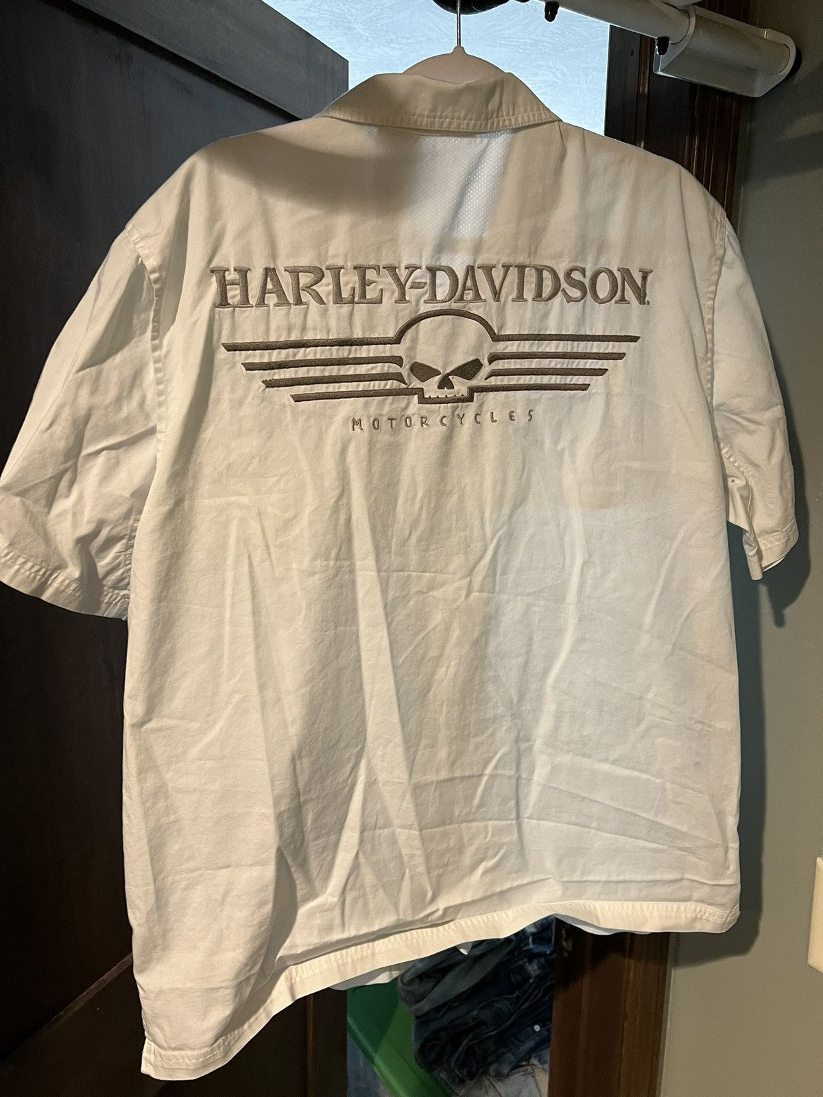 Harley Davidson × Vintage Embroidered Harley Davidson Button Up Shirt Size US XL / EU 56 / 4 - 3 Thumbnail