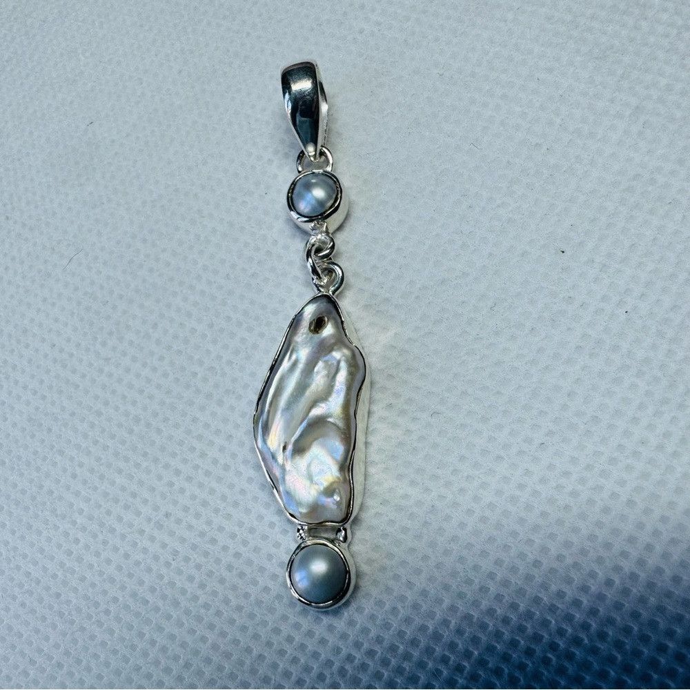 Other Elegant 925 Sterling Silver and Pearl Pendant Size ONE SIZE - 3 Thumbnail