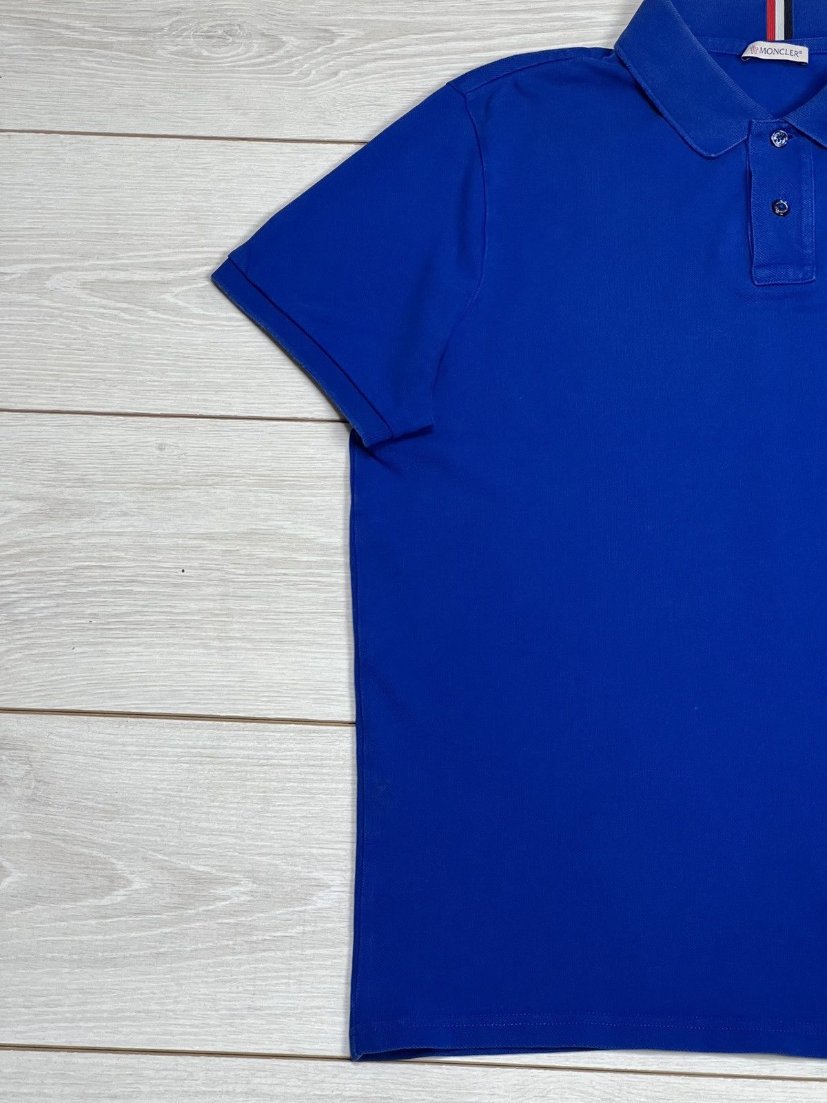 Moncler MONCLER Polo Shirt Cotton Blue Short Sleeve Logo Patch Size US L / EU 52-54 / 3 - 2 Thumbnail