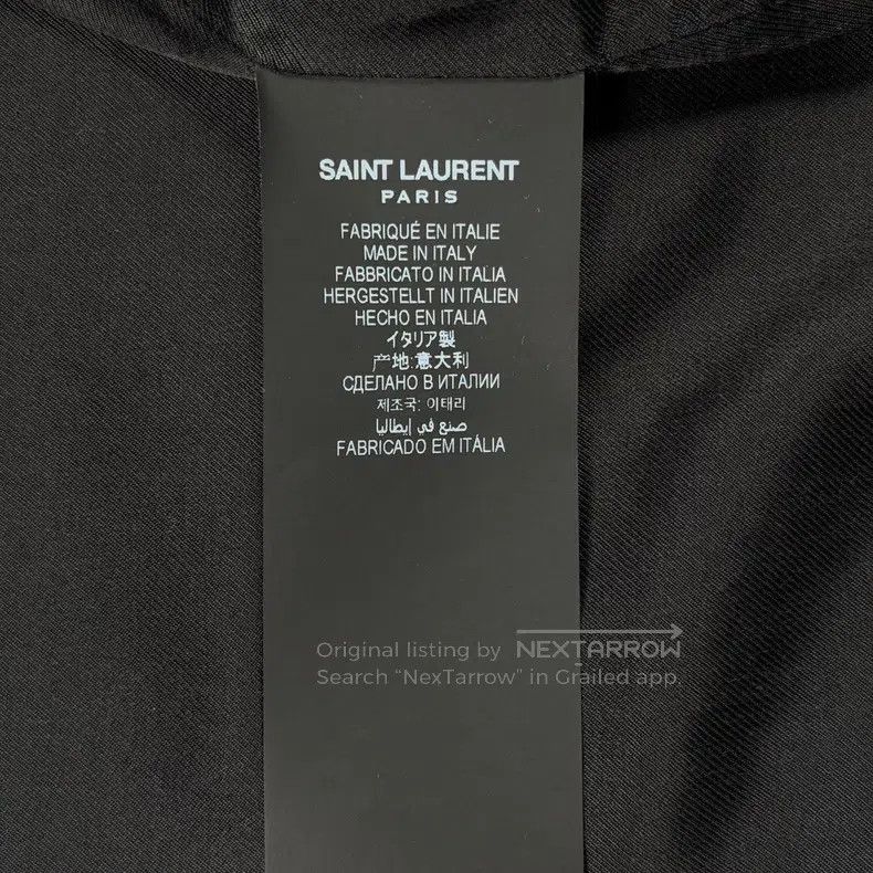 Saint Laurent Paris Saint Laurent Paris Beige Baseball Jersey with Leather Pan Size US L / EU 52-54 / 3 - 6 Thumbnail
