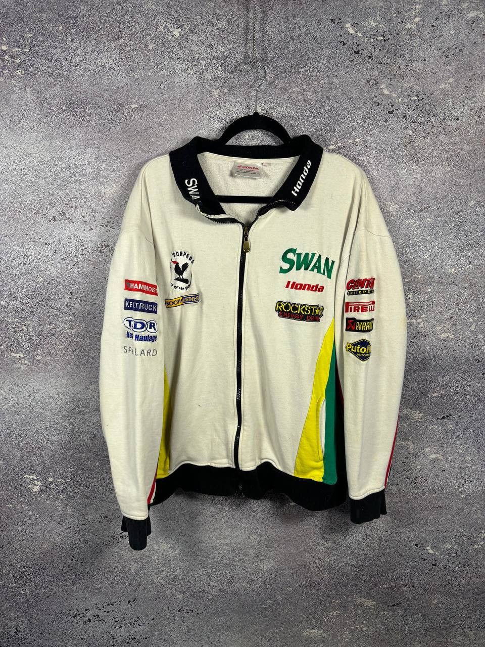SWAN HONDA MOTOR SUPERBIKE RACING JACKET LONG SLEEVE FULL ZP