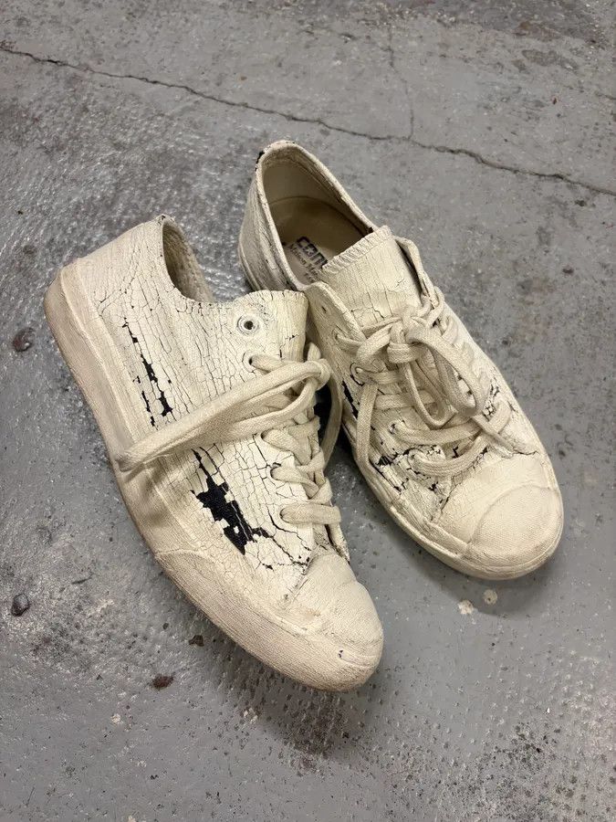 Maison Margiela 2012 Maison Margiela Converse White Painted Sneakers Size US 7.5 / IT 37.5 - 5 Thumbnail