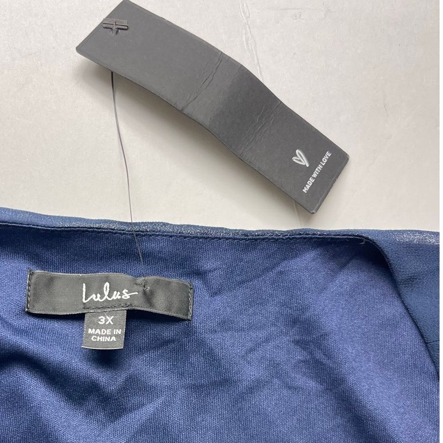 Other LULUS Dark Navy Blue Long Sleeve Wrap Dress - Size 3X Size 3XL / US 20-22 - 3 Thumbnail