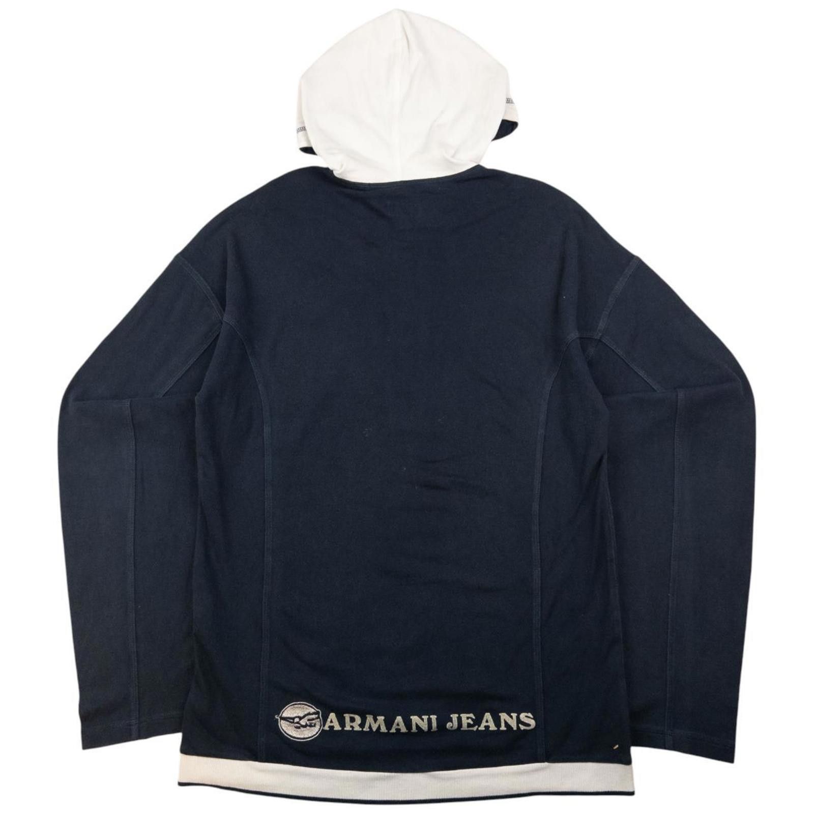 Designer Vintage Armani Jeans Lightweight Hoodie Size M Size US M / EU 48-50 / 2 - 1 Thumbnail