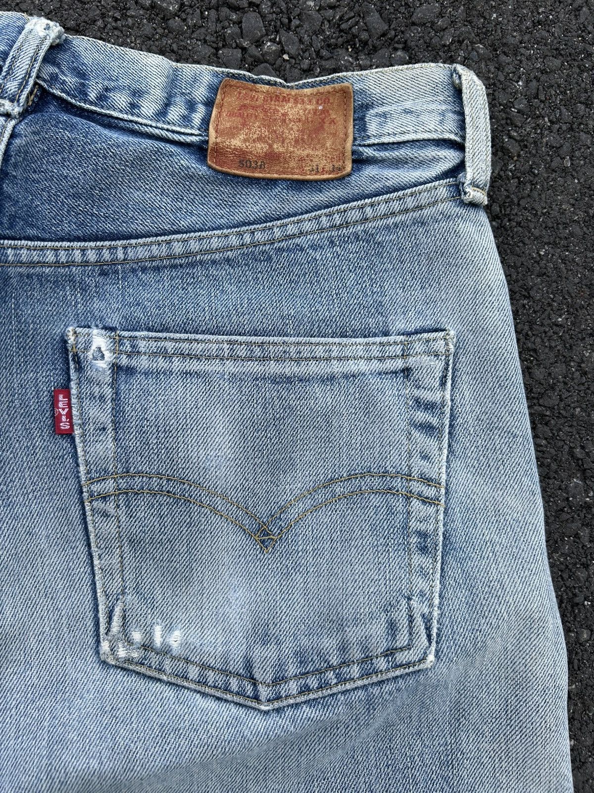 Kapital Thrashed Vintage Levis big E Selvedge Denim Jeans Size US 30 / EU 46 - 4 Thumbnail