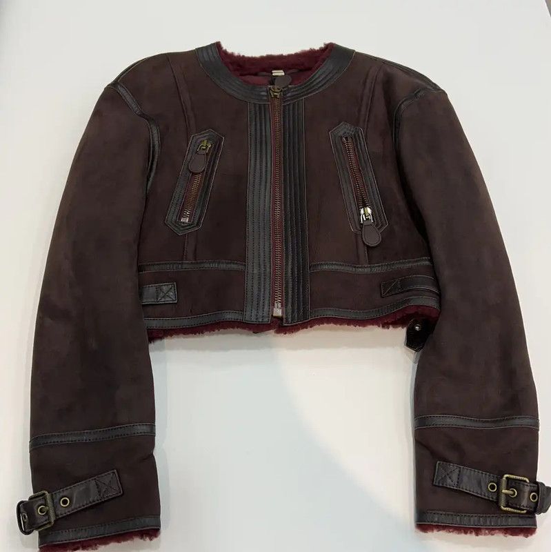 Burberry Burberry Red Round Neck Women's Jacket Size L / US 10 / IT 46 - 1 Thumbnail