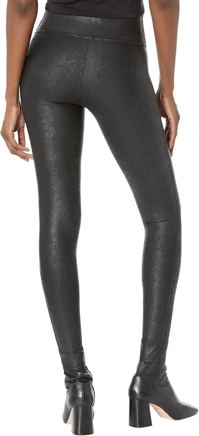 Spanx SPANX 20458R Faux Leather Foiled Snake Leggings Black ( XS ) Size 24" / US 00 / IT 34 - 2 Thumbnail