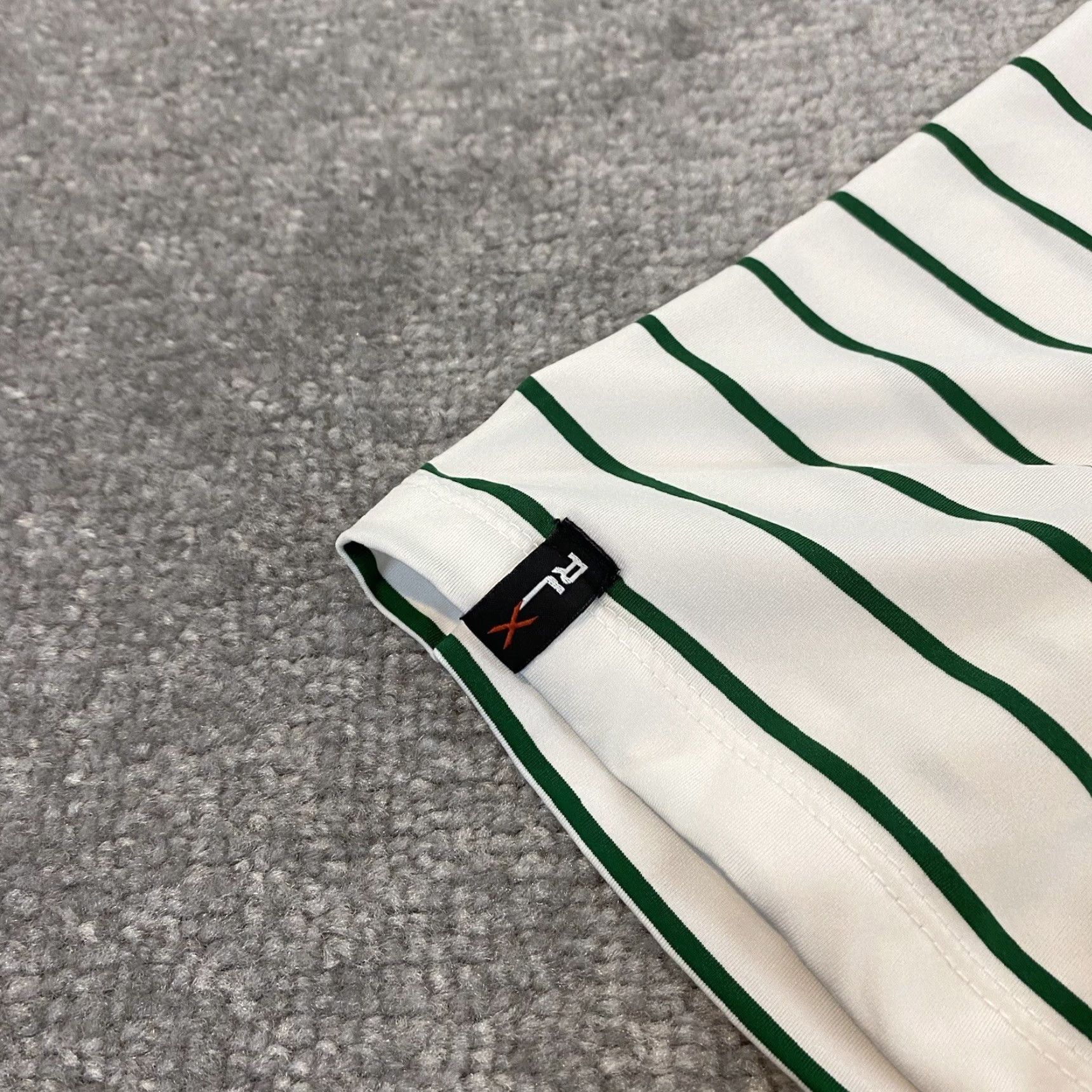RLX Ralph Lauren RLX Ralph Lauren Performance Polo Shirt Mens Large White Green Golf Striped Size US L / EU 52-54 / 3 - 5 Thumbnail