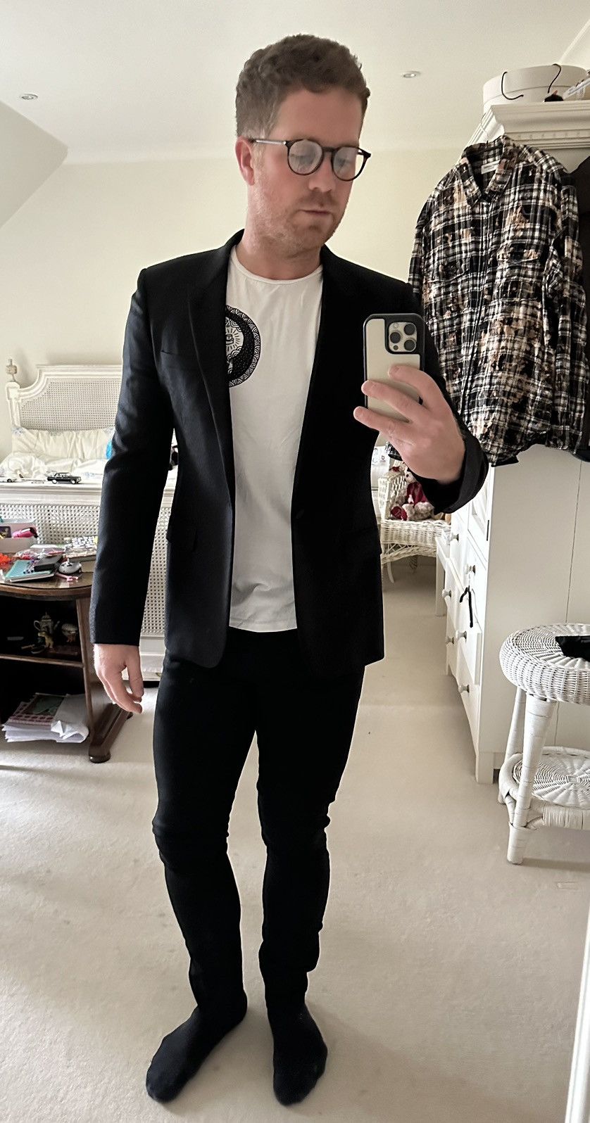 Saint Laurent Paris Grail Saint Laurent FW14 babycat tuxedo jacket le smoking 52 Size 40R - 6 Thumbnail