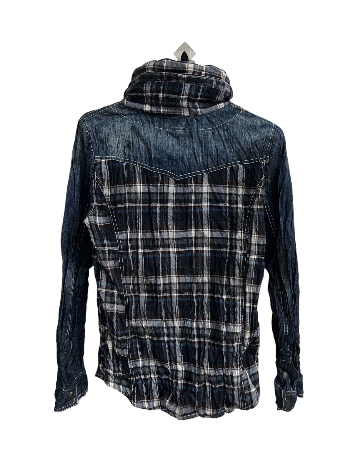 If Six Was Nine Y2K In The Attic Hybrid Denim Flannel Bono Hoodie Jacket Size US M / EU 48-50 / 2 - 8 Thumbnail