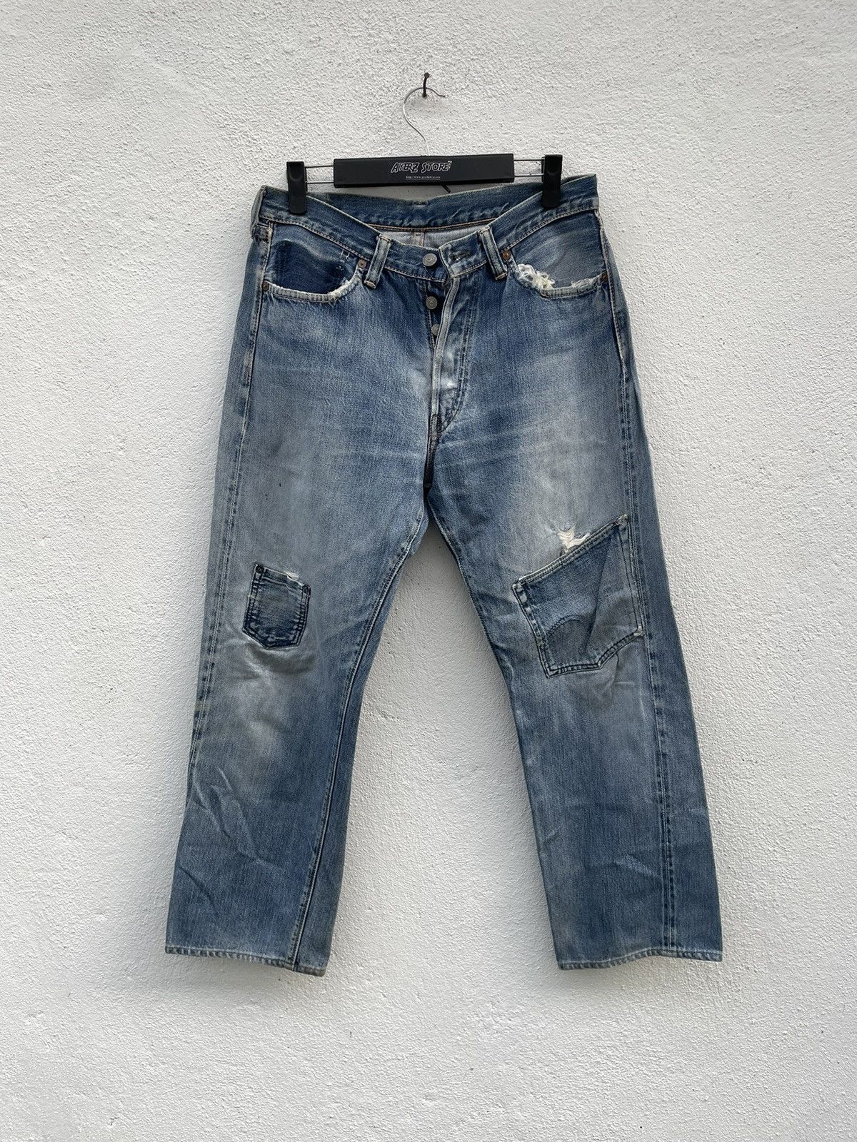 Full Count & Co. Vintage Full Count Distressed Selvedge Jeans Size US 30 / EU 46 - 1 Thumbnail