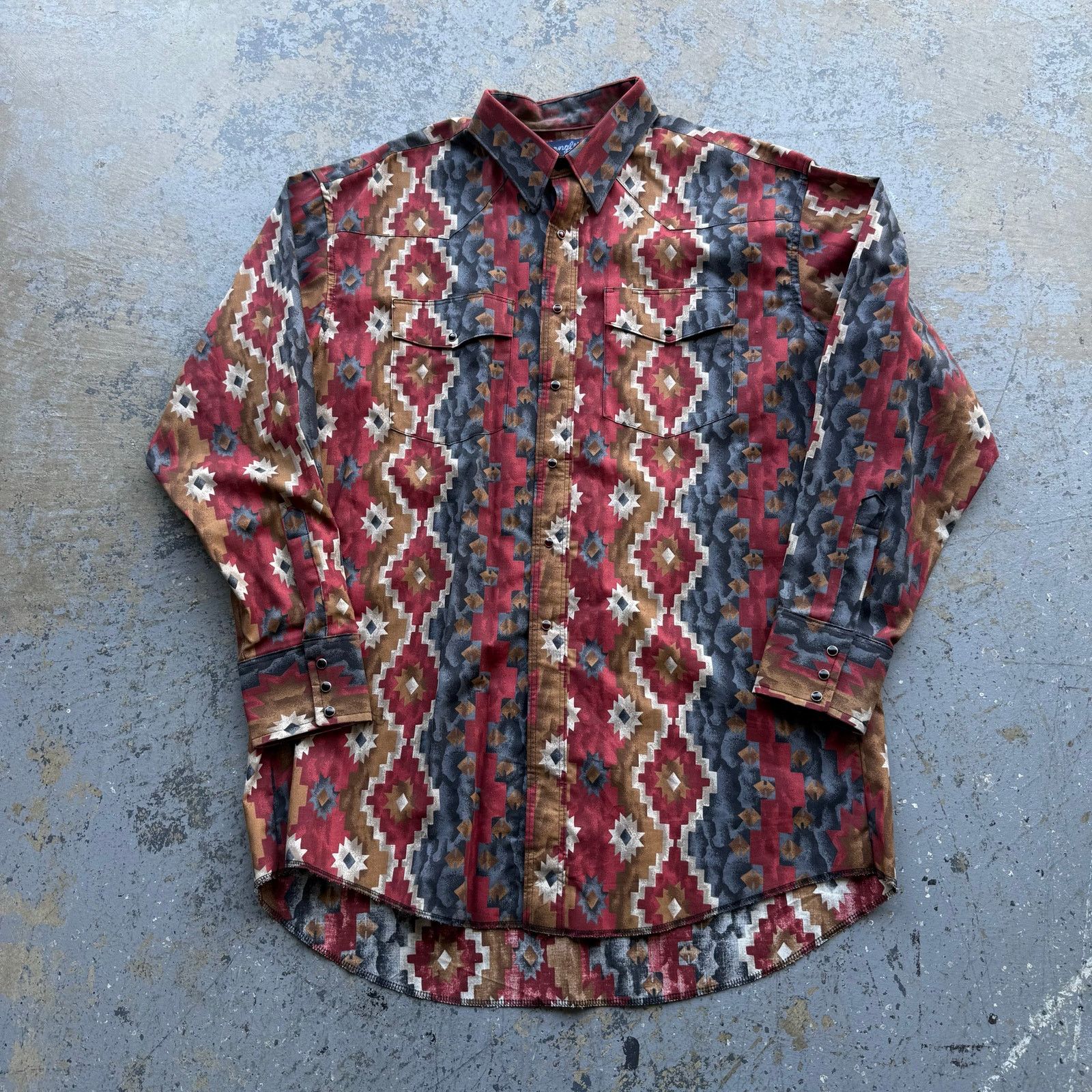 Wrangler Wrangler Southwestern Aztec Pattern Long Sleeve Button Up Size US XXL / EU 58 / 5 - 1 Thumbnail