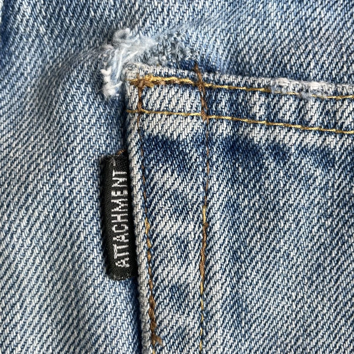 Attachment 🔥Sick🔥🇯🇵Attachment Ripped Distress Selvedge Slim Fit Jeans Size US 31 - 19 Thumbnail