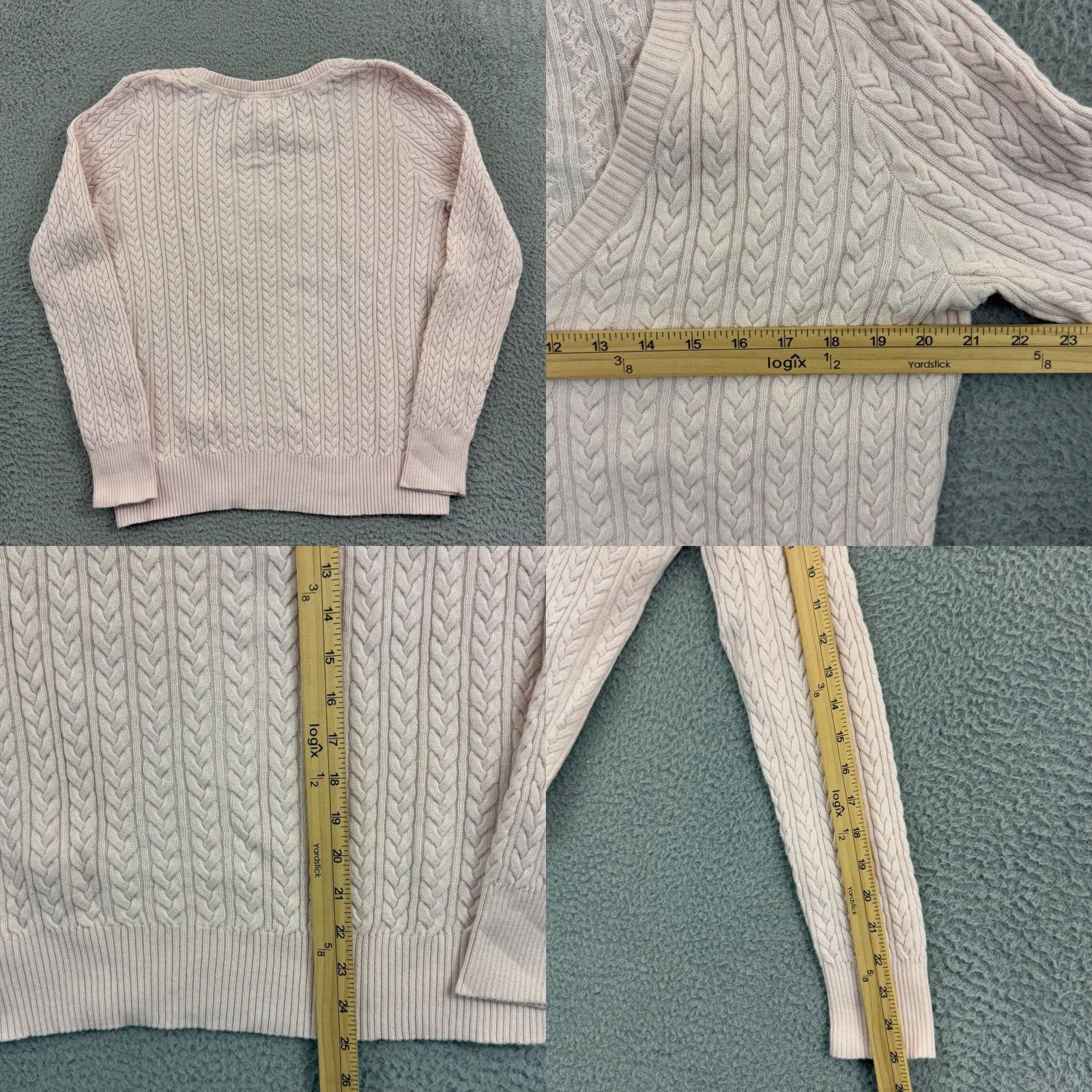 Eddie Bauer Vintage Eddie Bauer Sweater Womens XL Pink Cashmere Angora Cable Knit V Neck Ballet? Size XL / US 12-14 / IT 48-50 - 8 Thumbnail