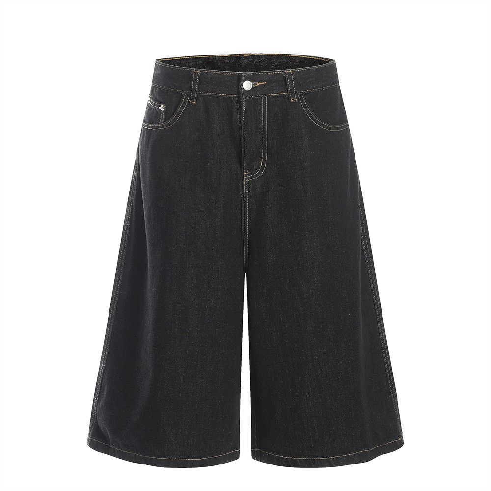 Japanese Brand × Jean Men's loose casual washed fireworks embroidered denim shorts Size US 32 / EU 48 - 2 Thumbnail