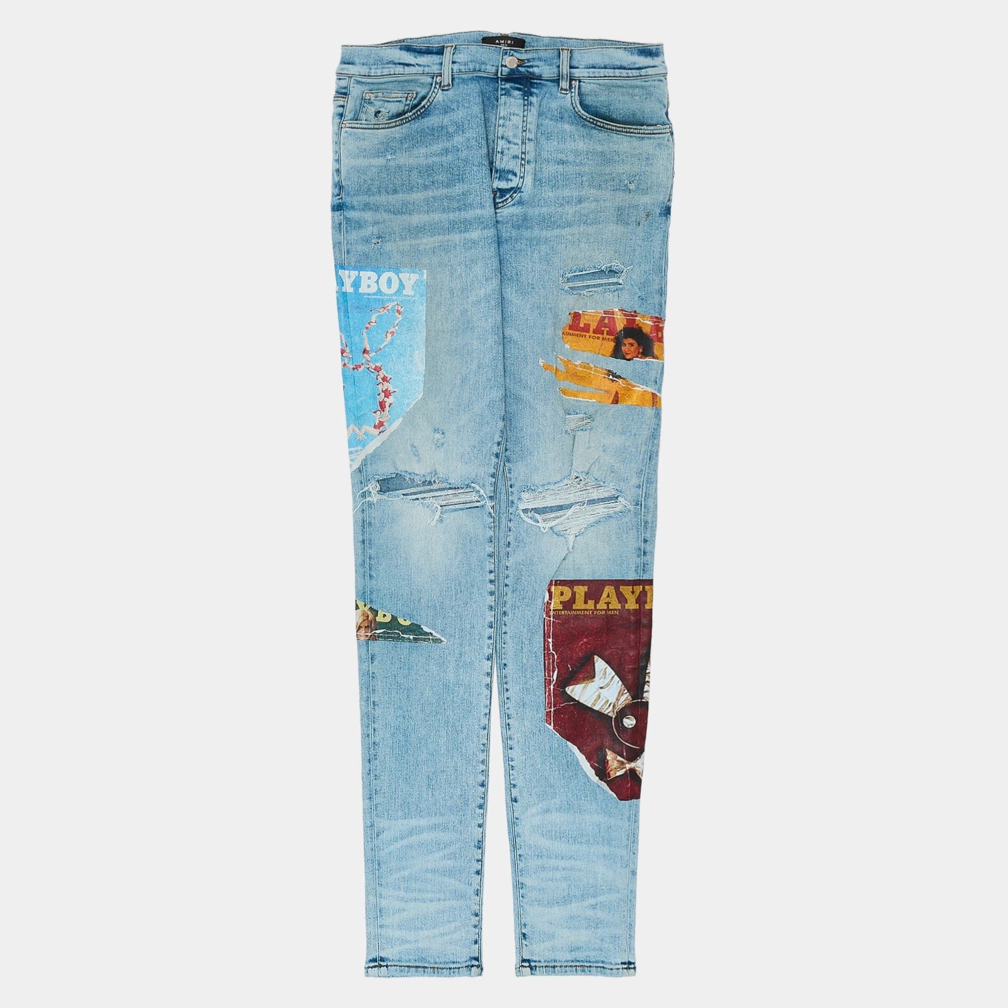 AMIRI playboyコラボ デニム ジーンズ Amiri Playboy Edition Magazine Jeans in Black for Men | Lyst