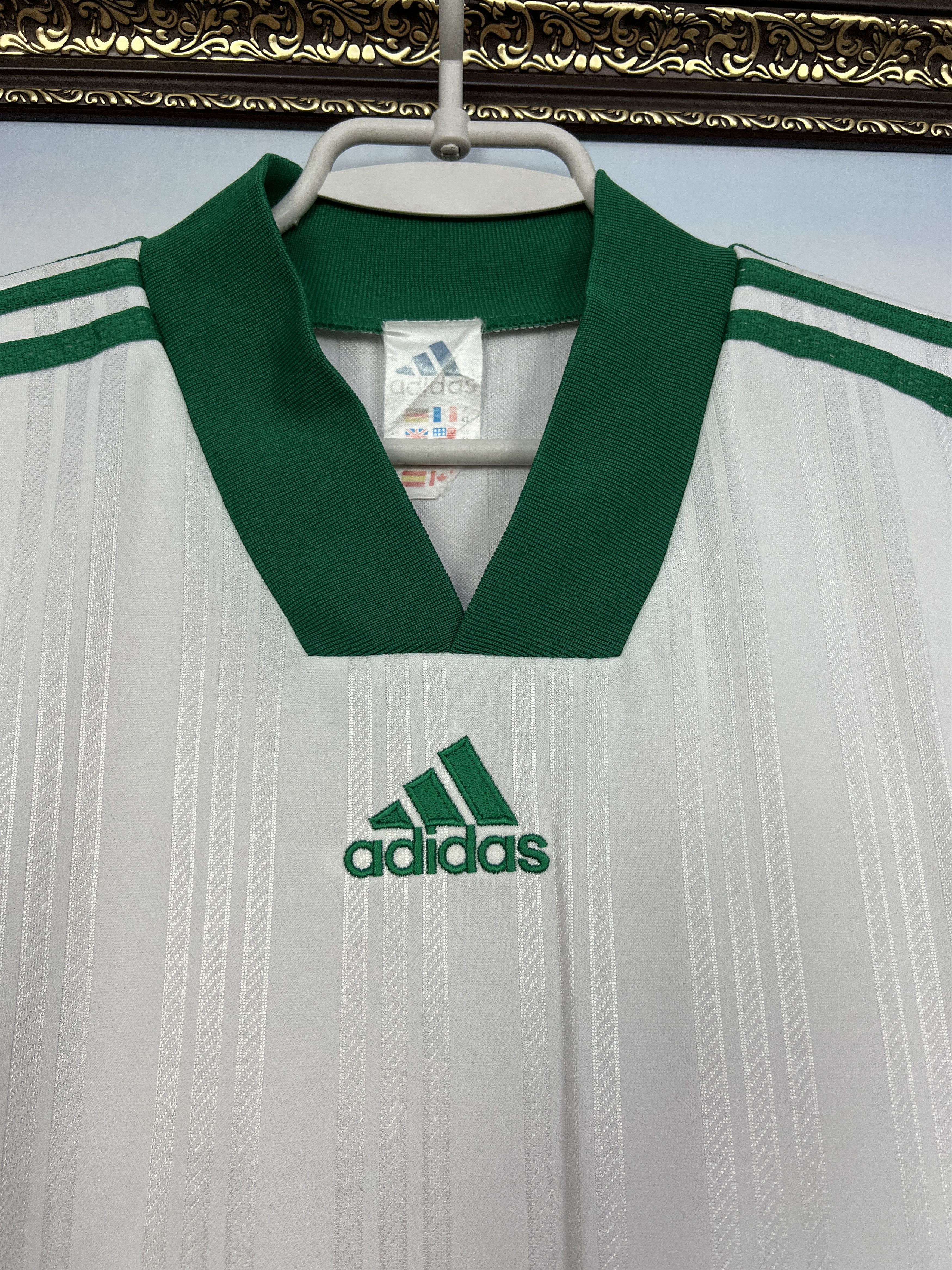 Adidas Vintage Football Template Shirt Soccer Green Long Sleeve Size US XL / EU 56 / 4 - 5 Thumbnail