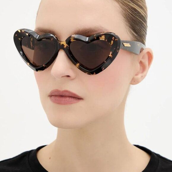 Bottega Veneta Bottega Veneta BV1432S 002 Sunglasses Havana Geometric Frame Size ONE SIZE - 3 Thumbnail