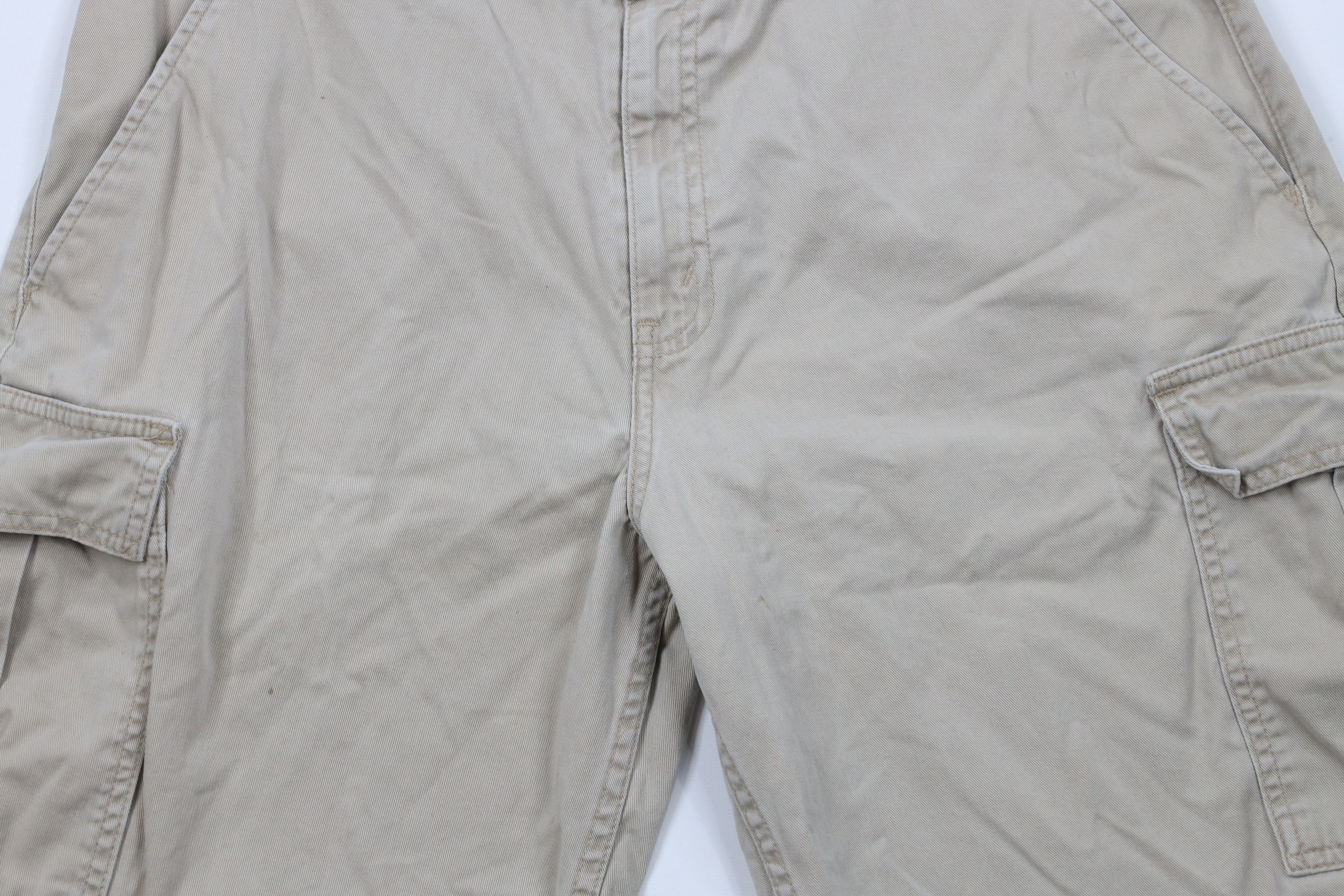 Levi's × Vintage Vintage 90s Levis Silvertab Loose Fit Cargo Shorts Beige Size US 33 - 3 Thumbnail