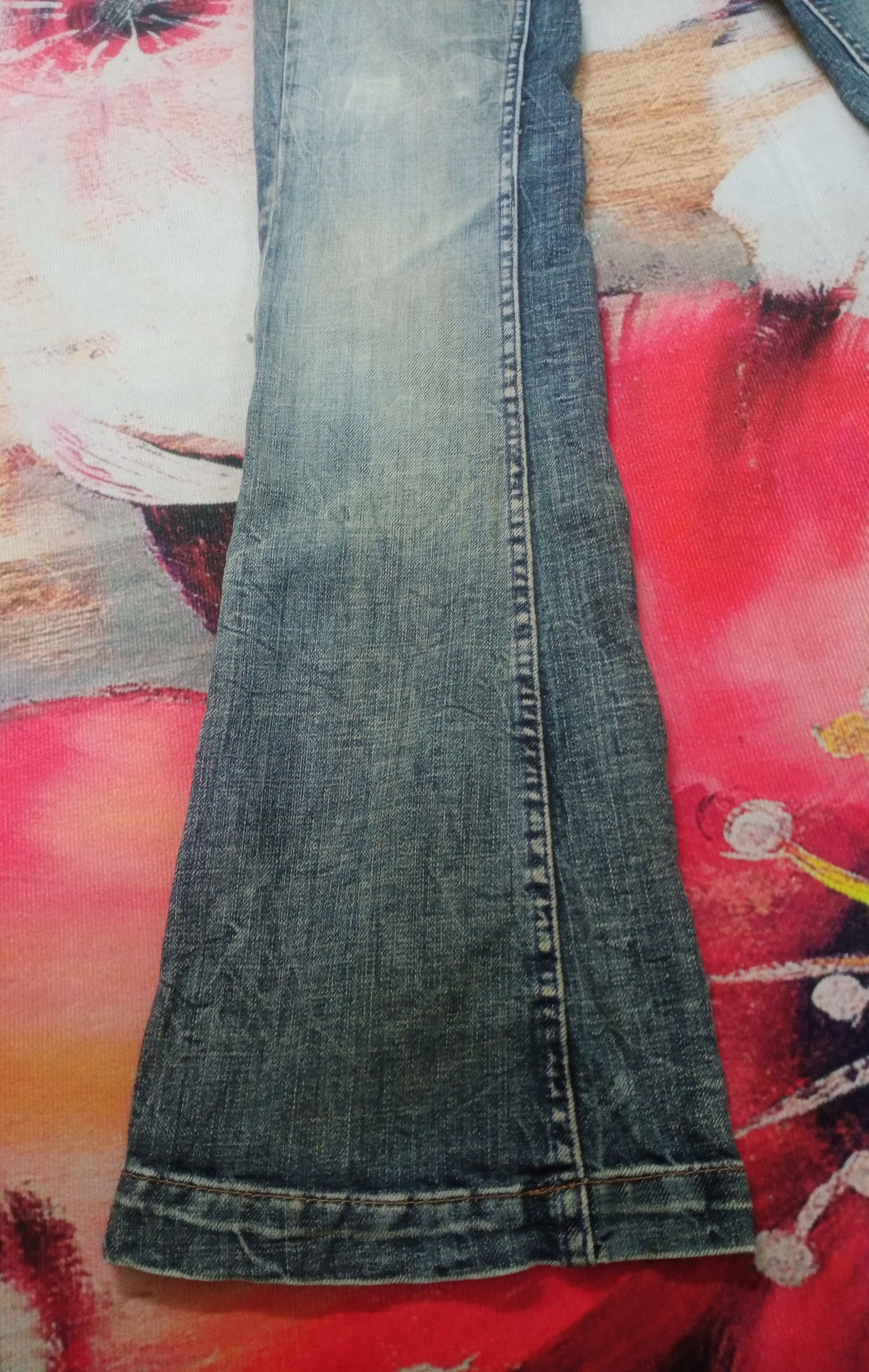 If Six Was Nine Rare Miss Sixty Flare Distressed Bootcut Jeans Size 28" / US 6 / IT 42 - 7 Thumbnail
