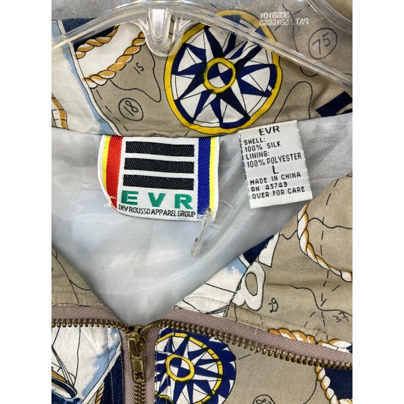 Nautica EVR Womens Jacket L Tan Nautical Vintage Silk Size L / US 10 / IT 46 - 5 Thumbnail
