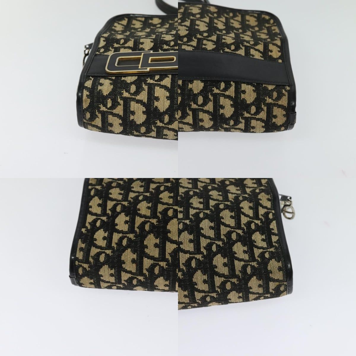 Dior DIOR Trotter Canvas Shoulder Bag Navy Gold Size ONE SIZE - 10 Thumbnail