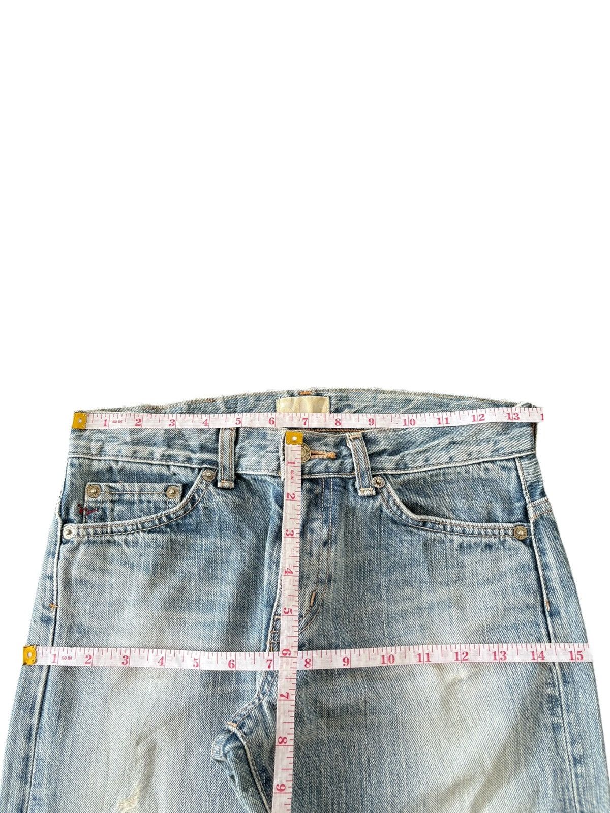 Edwin Vintage Japanese Edwin 503 Light Wash Distress Flare Jeans Size 27" / US 4 / IT 40 - 7 Thumbnail