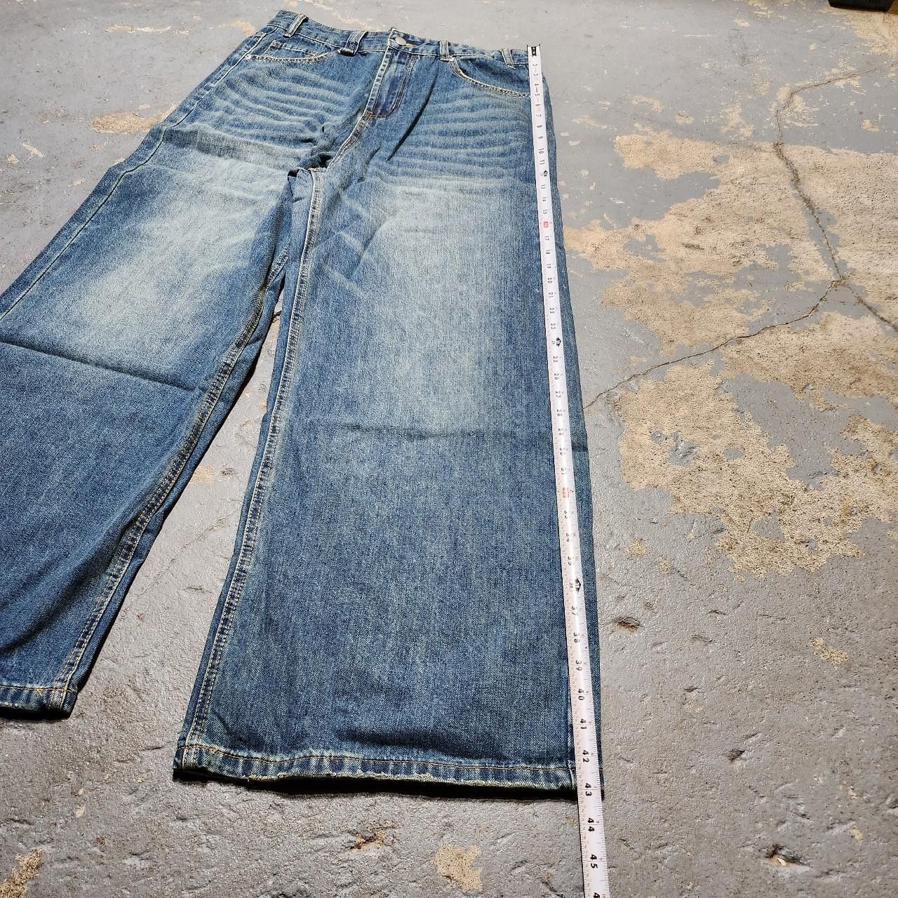 Japanese Brand Baggy blue jeans wide leg faded denim Size US 32 / EU 48 - 7 Thumbnail