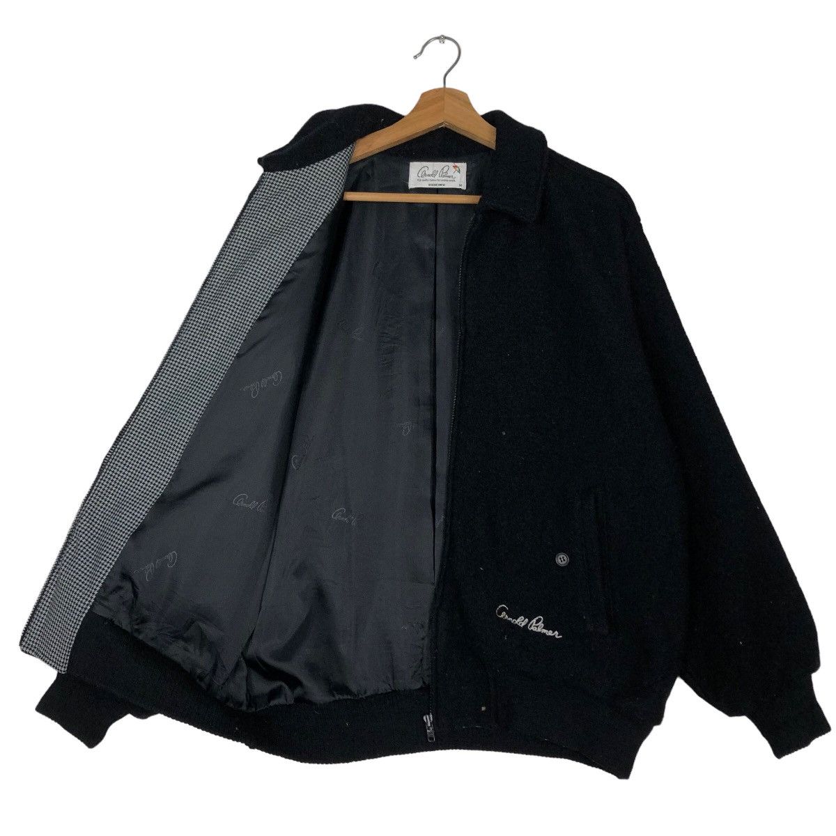 Japanese Brand 🔥90’s Vintage Wool Herringbone Bomber Jacket Arnold Palmer Size US M / EU 48-50 / 2 - 9 Thumbnail
