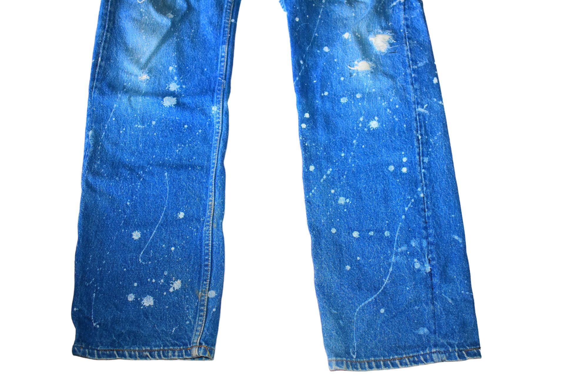 Levi's Very Rare Vintage 80's Levis 501 Distress Patchwork Jeans Size US 32 / EU 48 - 2 Thumbnail