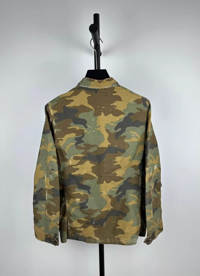 Amiri Amiri Camouflage distressed denim jacket with pocket rivet Size US S / EU 44-46 / 1 - 2 Thumbnail
