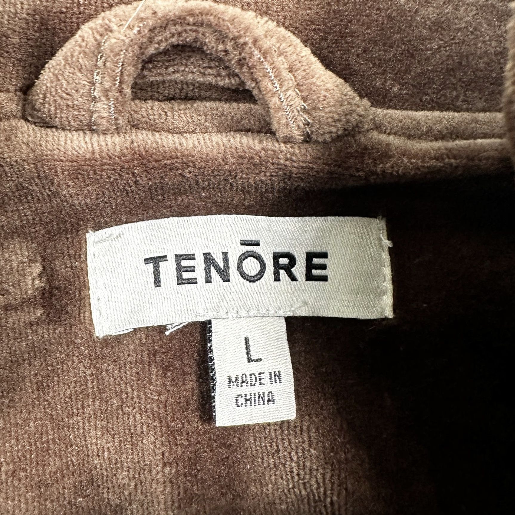 Velour Tenore Jacket Mens Large Brown Velour Full Zip Black Stripe Retro Track Suit Top Size 42R - 4 Thumbnail