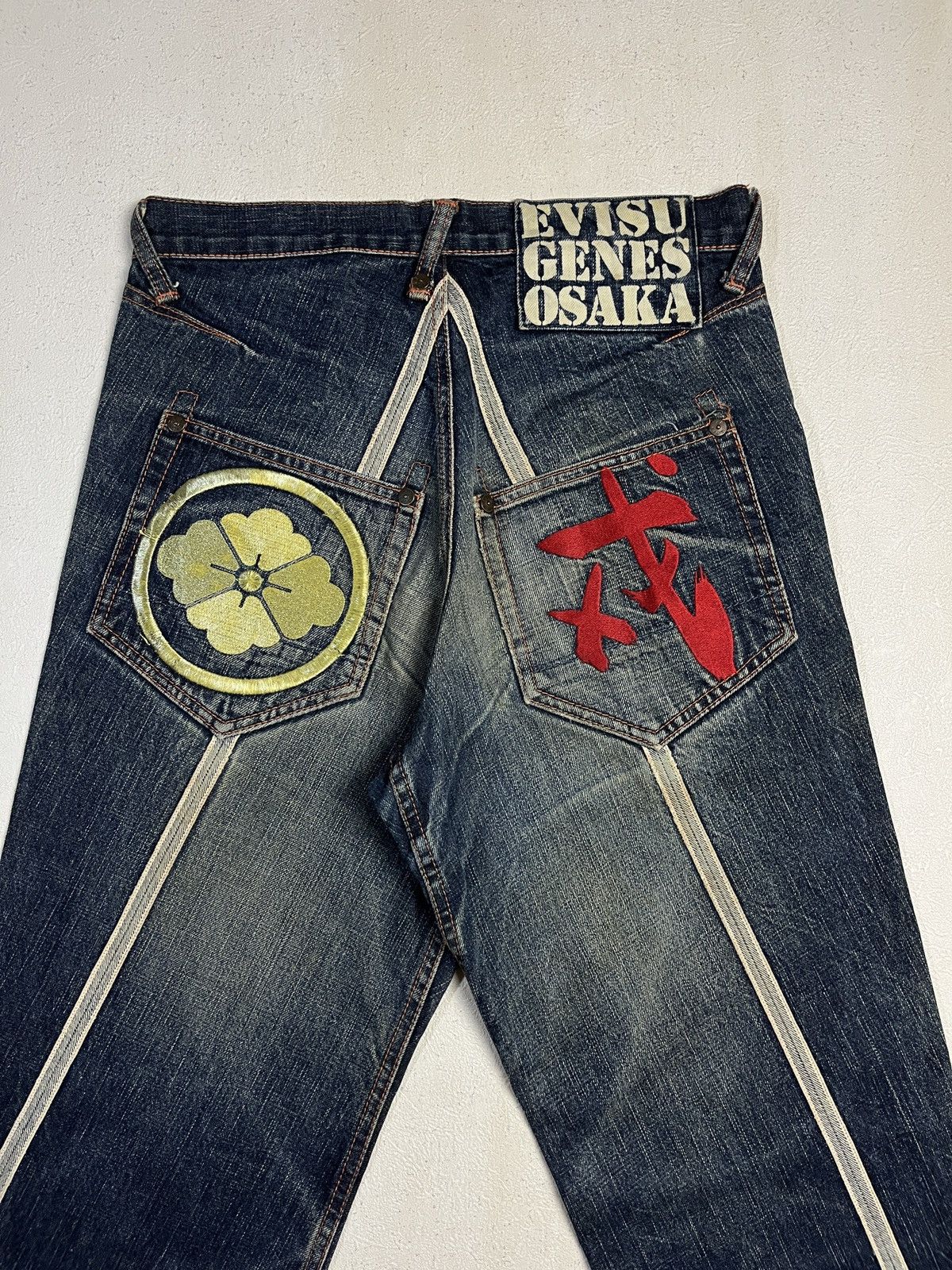 Evisu Evisu Genes Osaka Distressed Wash Jeans Size US 30 / EU 46 - 3 Thumbnail