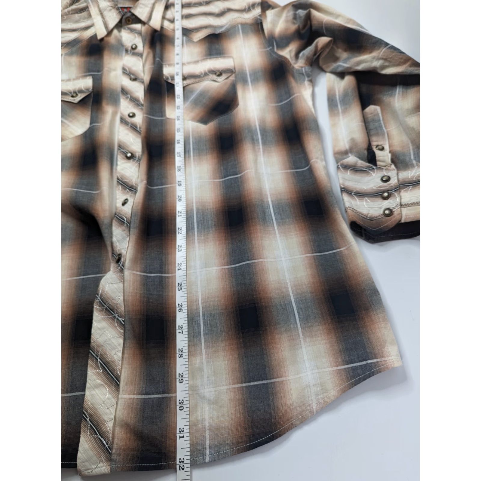 Vintage B&D by Panhandle Slim Brooks & Dunn Collection Western Long Sleeve Pearl snap XL Men Plaid Button-Up Shirt Size US XL / EU 56 / 4 - 5 Thumbnail