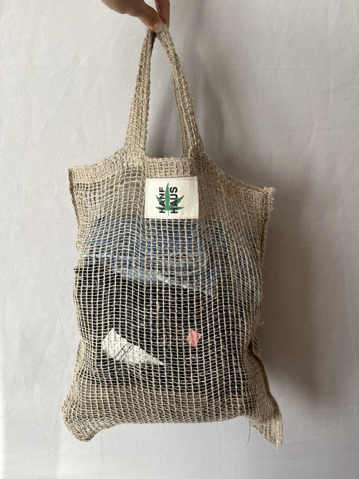 Hoodlamb Hanf Haus Hemp Shopper Tote Bag in Beige, Men's