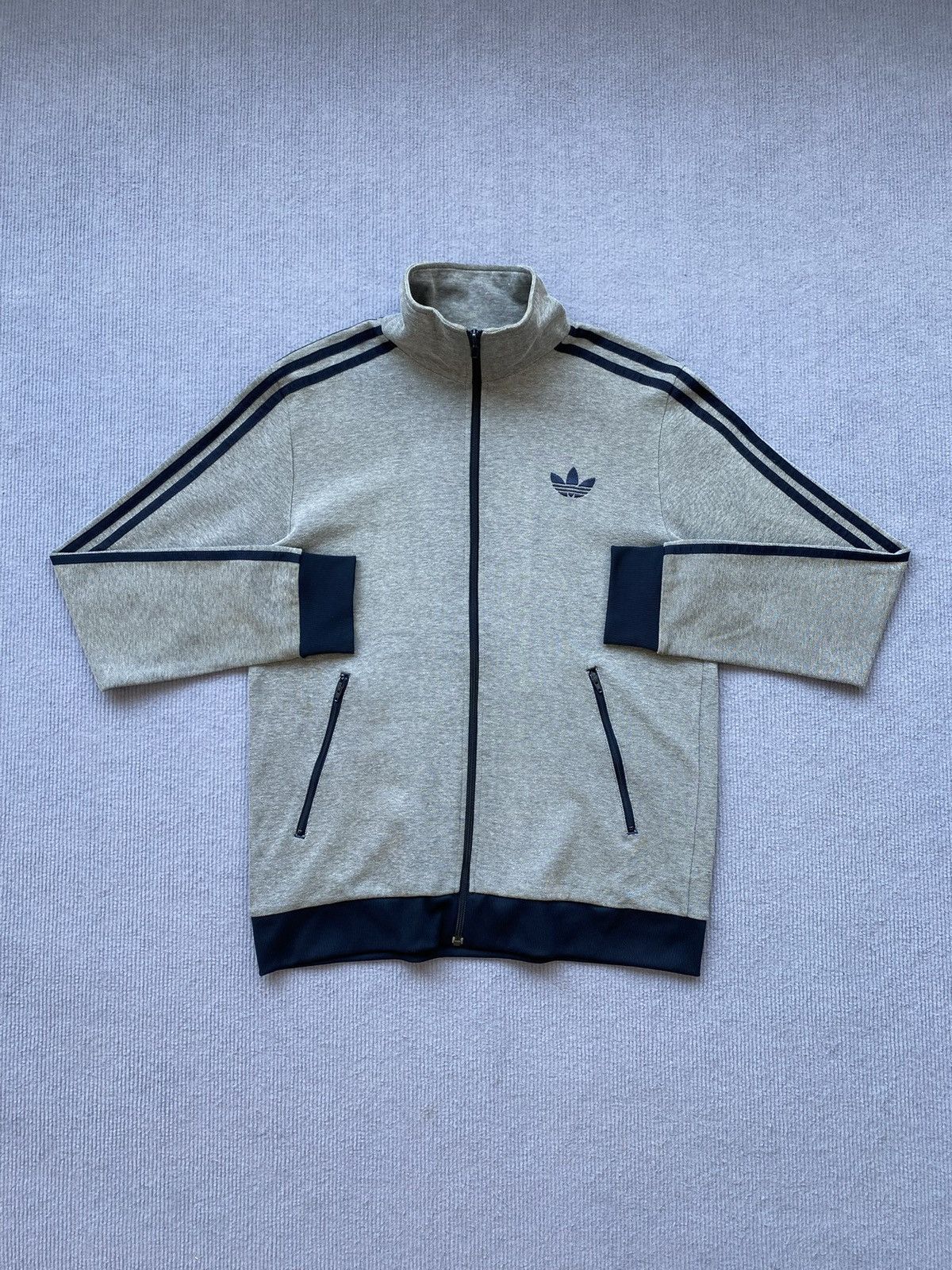 Adidas Vintage Adidas Grey/Navy Trefoil Track Jacket✨ Size US M / EU 48-50 / 2 - 1 Thumbnail