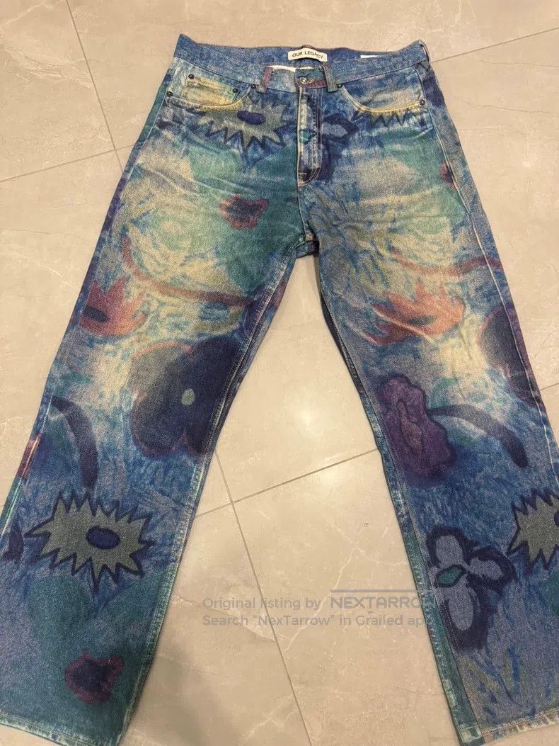 Our Legacy Our Legacy Stained patterned printed jeans Size US 31 - 1 Thumbnail